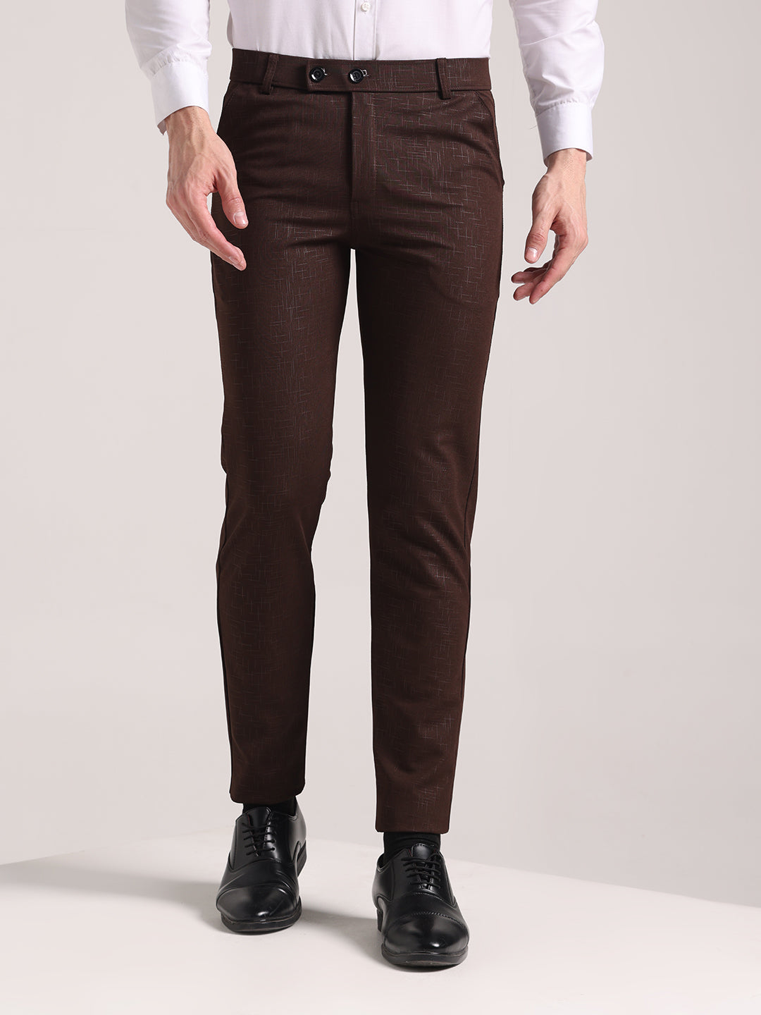 Men's Brown Soft Lycra Trouser