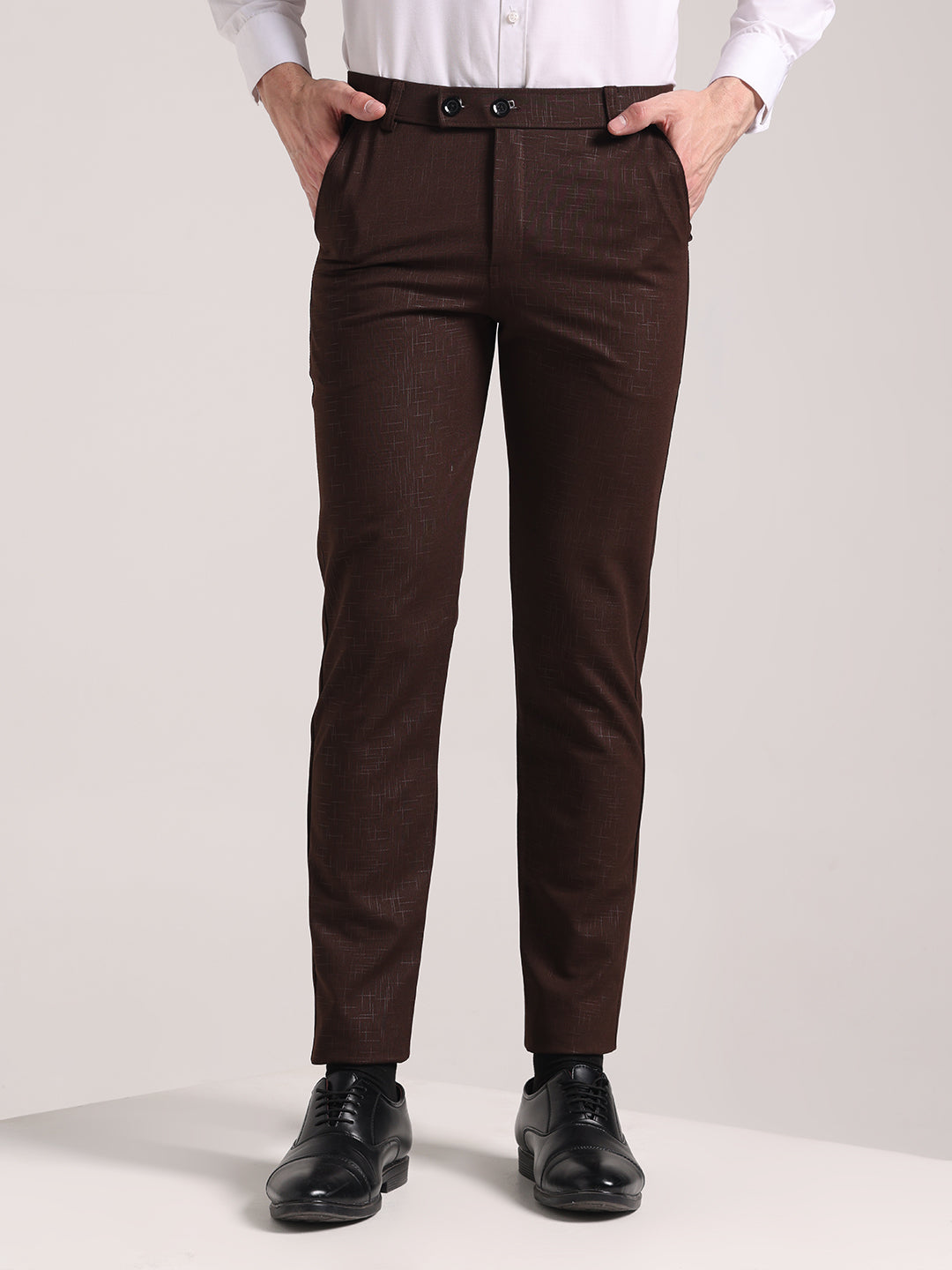 Men's Brown Soft Lycra Trouser