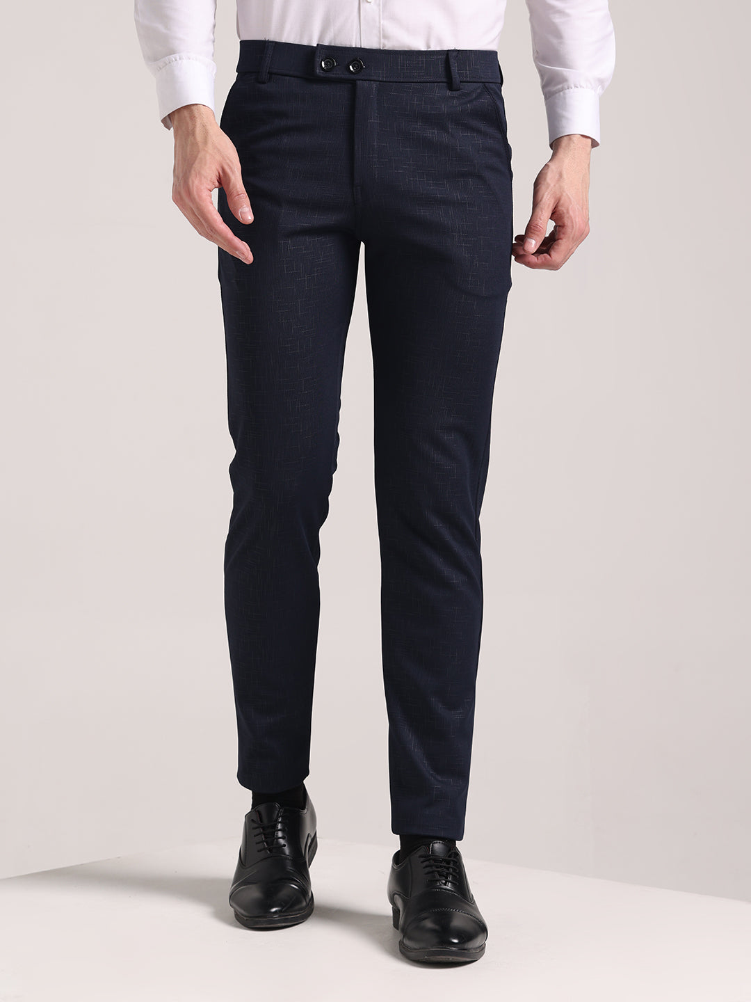 Men's Steel Blue Soft Lycra Trouser