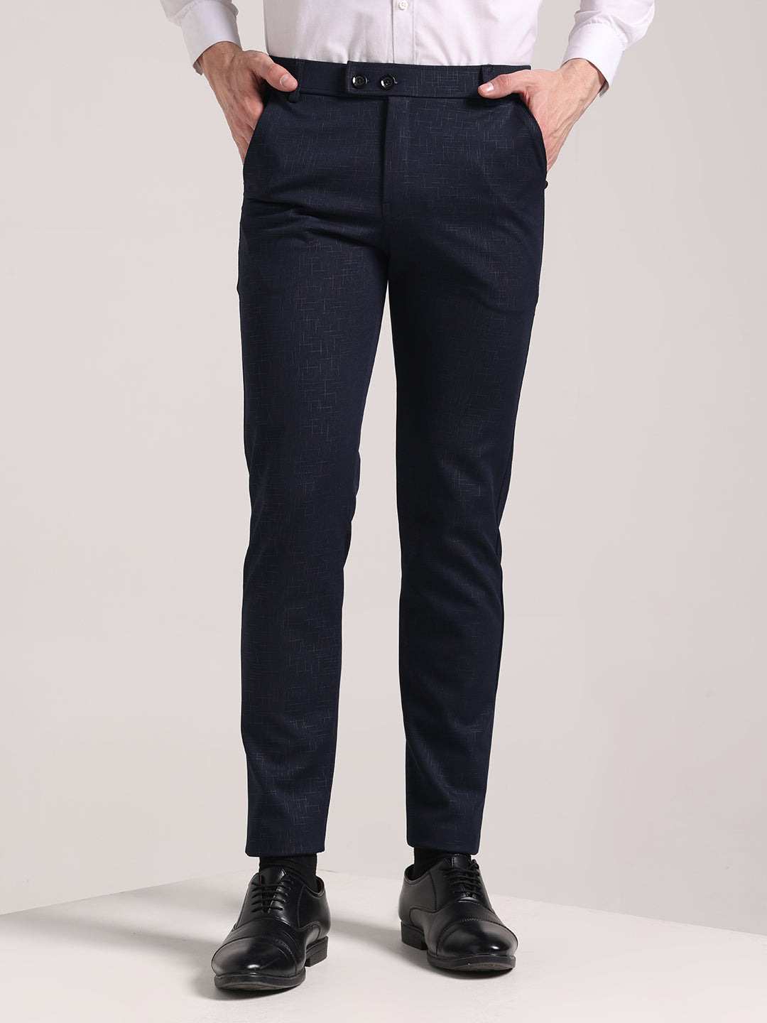 Men's Steel Blue Soft Lycra Trouser