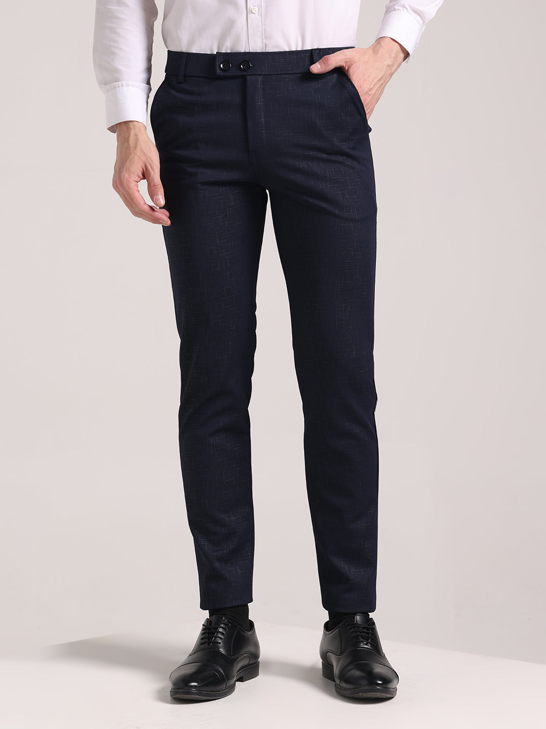 Men's Steel Blue Soft Lycra Trouser