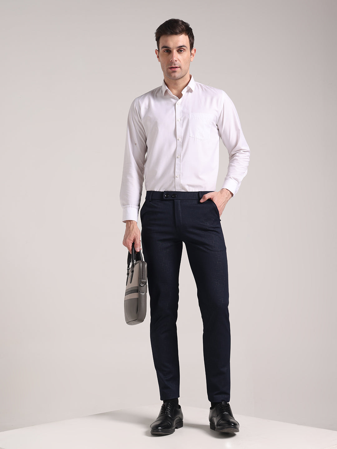 Men's Steel Blue Soft Lycra Trouser
