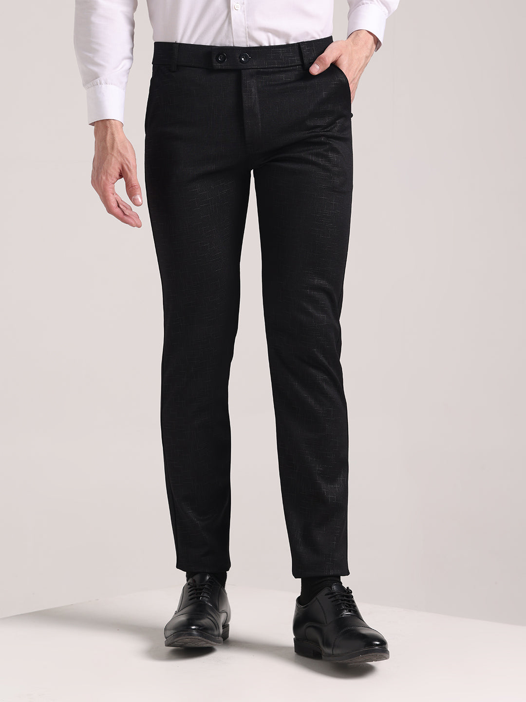 Men's Black Soft Lycra Trouser