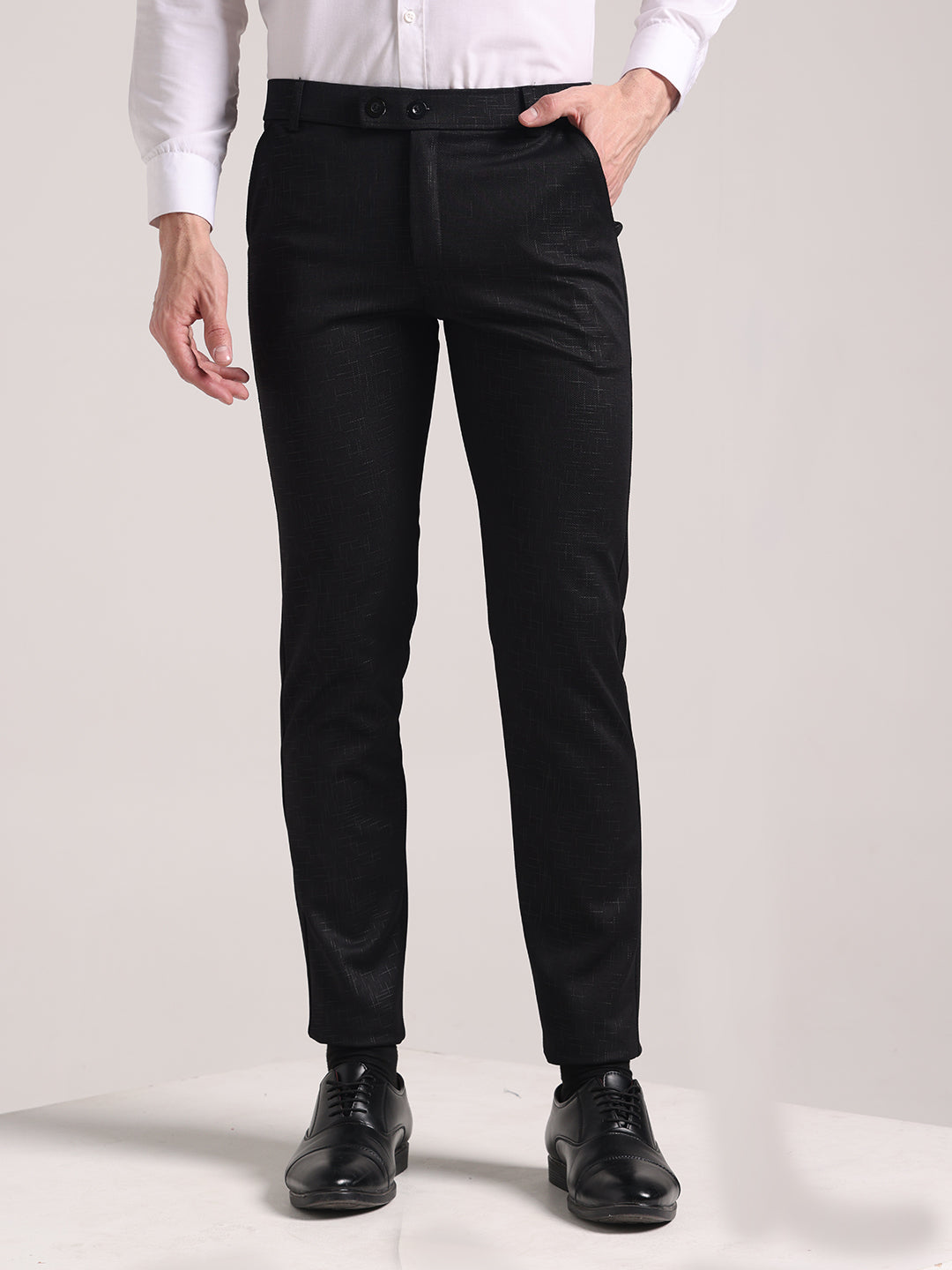 Men's Black Soft Lycra Trouser