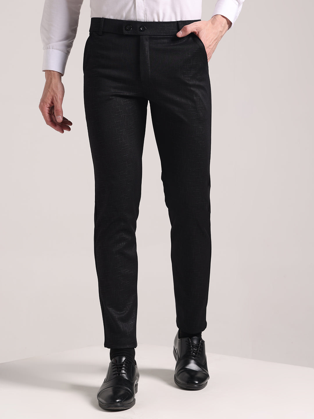 Men's Black Soft Lycra Trouser