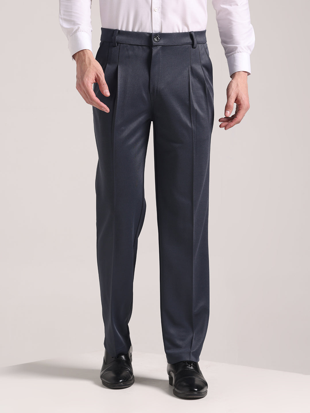 Men's Granite Grey Loose-Fit Korean Trouser