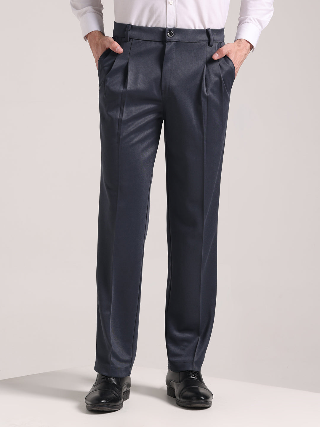 Men's Granite Grey Loose-Fit Korean Trouser