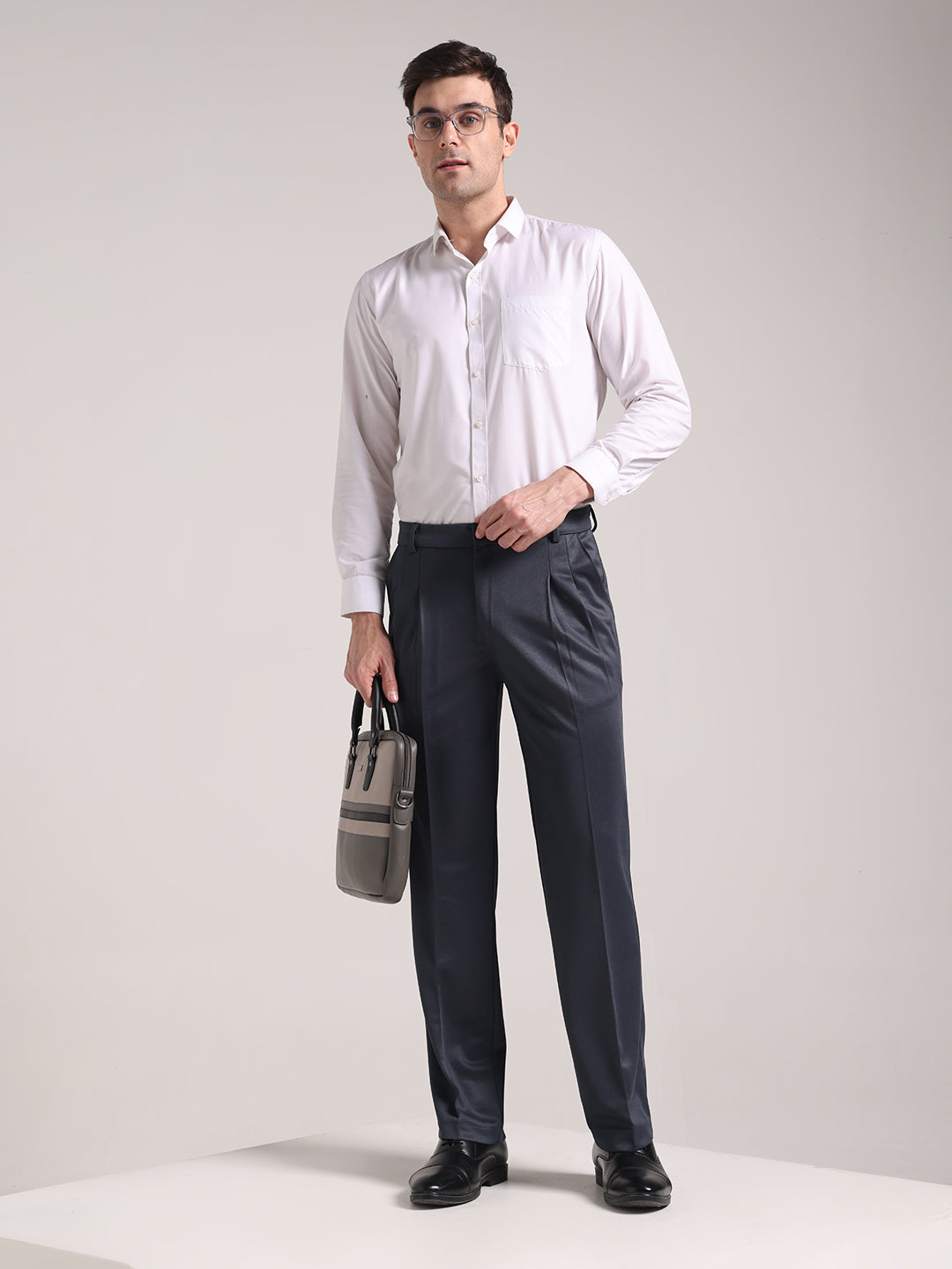 Men's Granite Grey Loose-Fit Korean Trouser