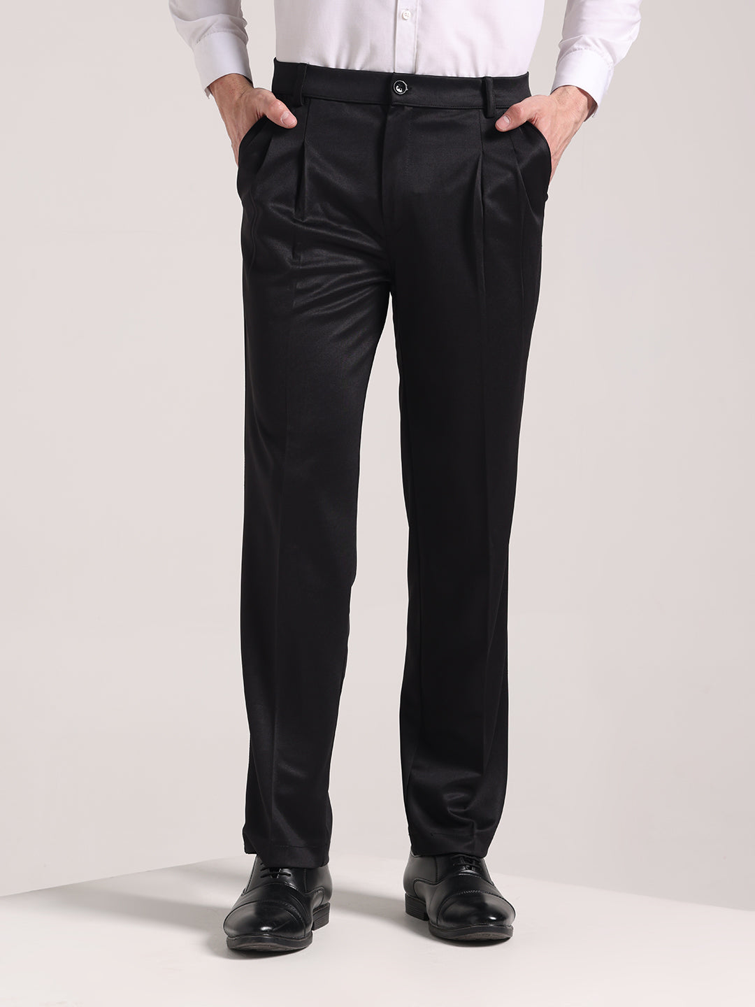 Men's Graphite Black Loose-Fit Korean Trouser