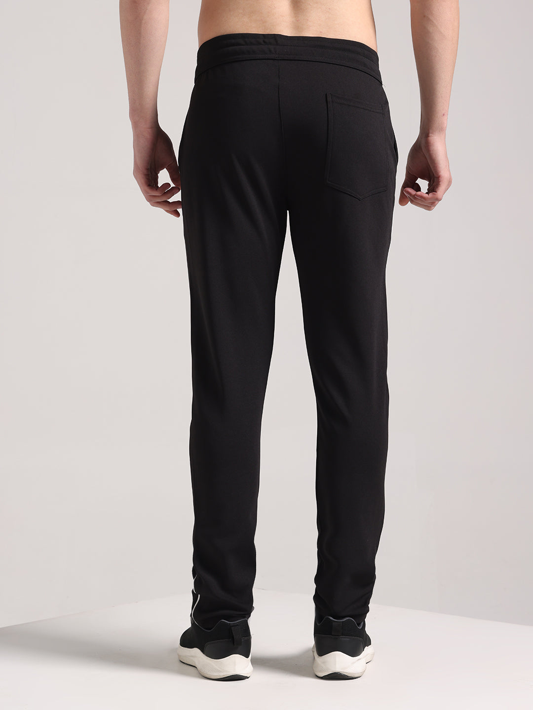 Men's Black Lycra Chinos Loose-Fit Track Pants