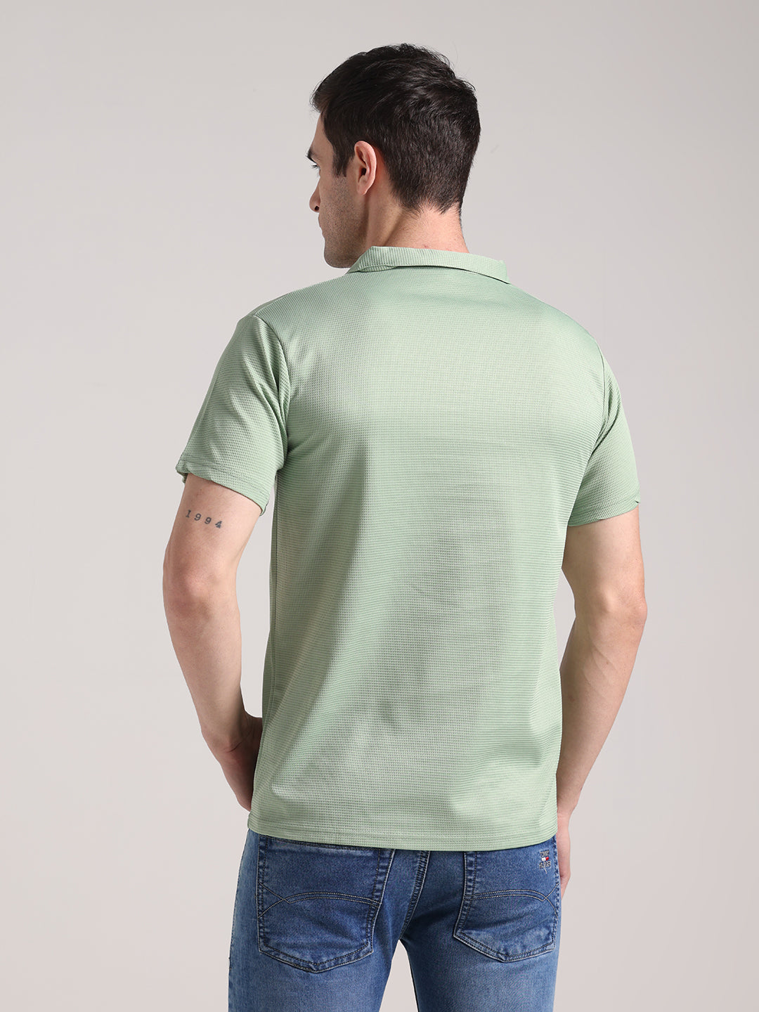 Men's Pastel Green Half Sleeve Polo T-Shirt