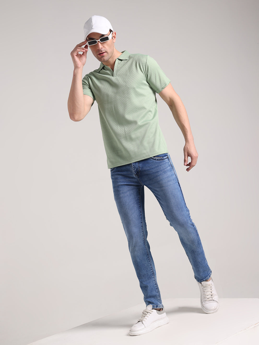 Men's Pastel Green Half Sleeve Polo T-Shirt