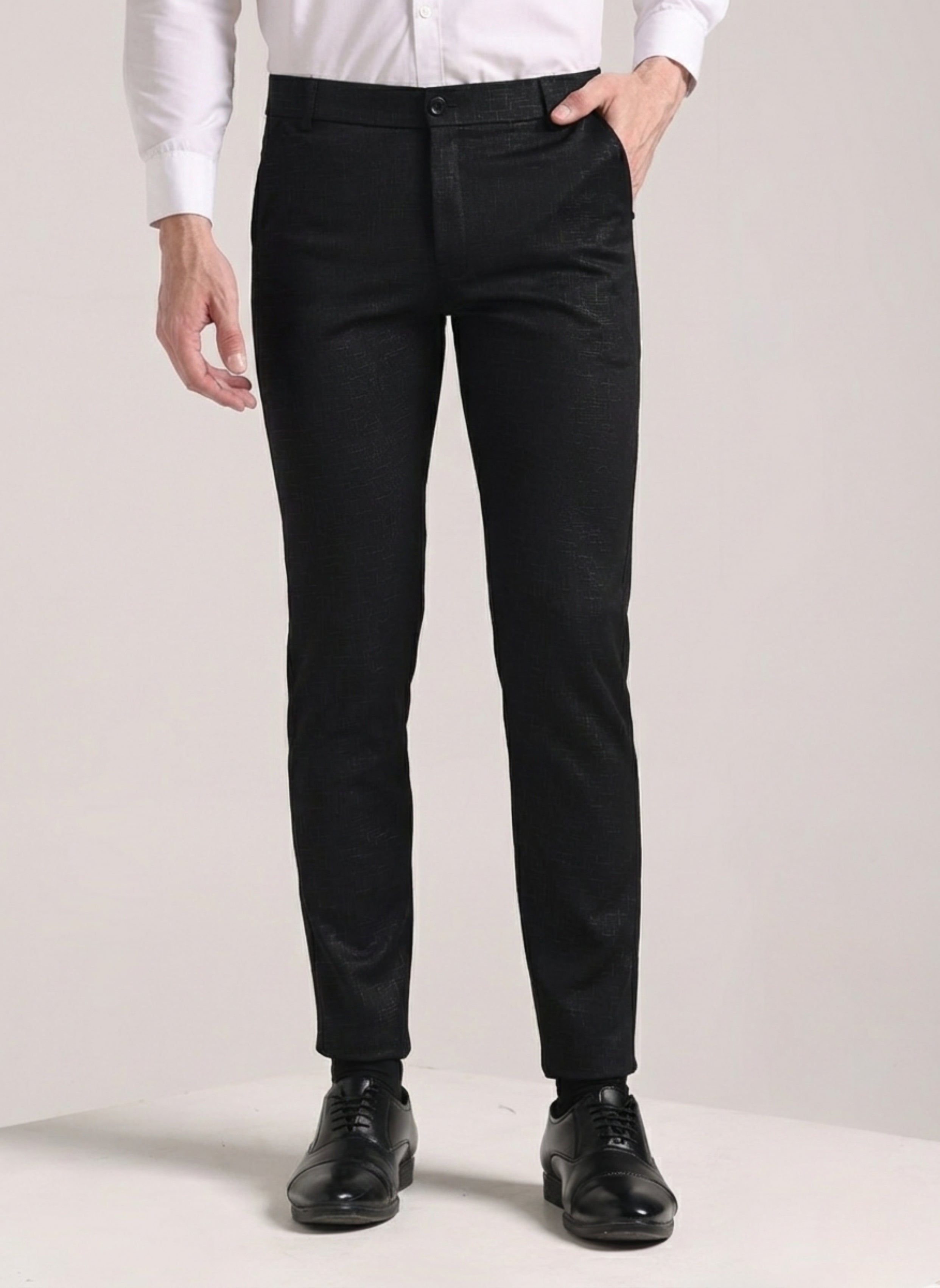 Men's Black Soft Lycra Trouser