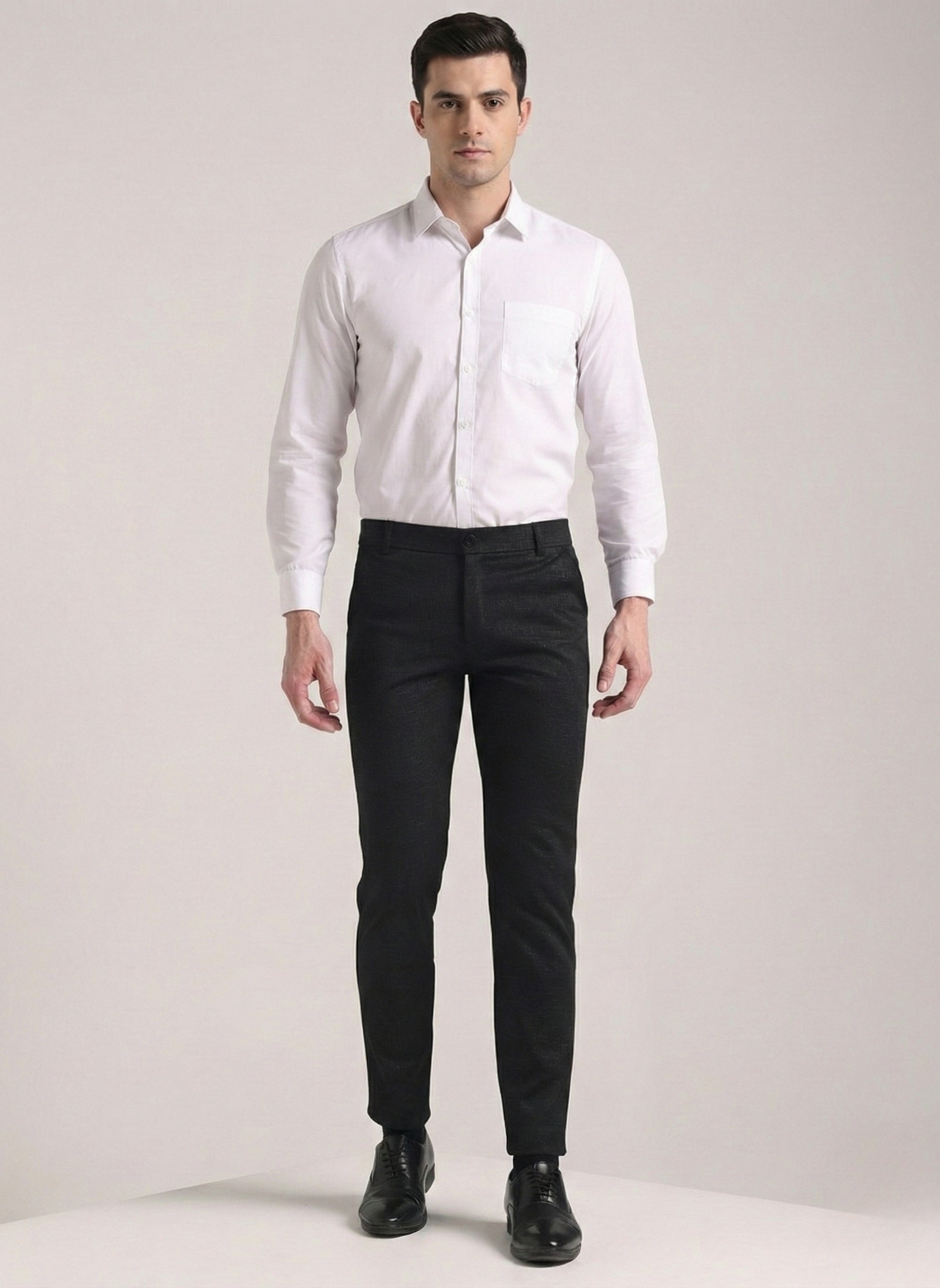 Men's Black Soft Lycra Trouser