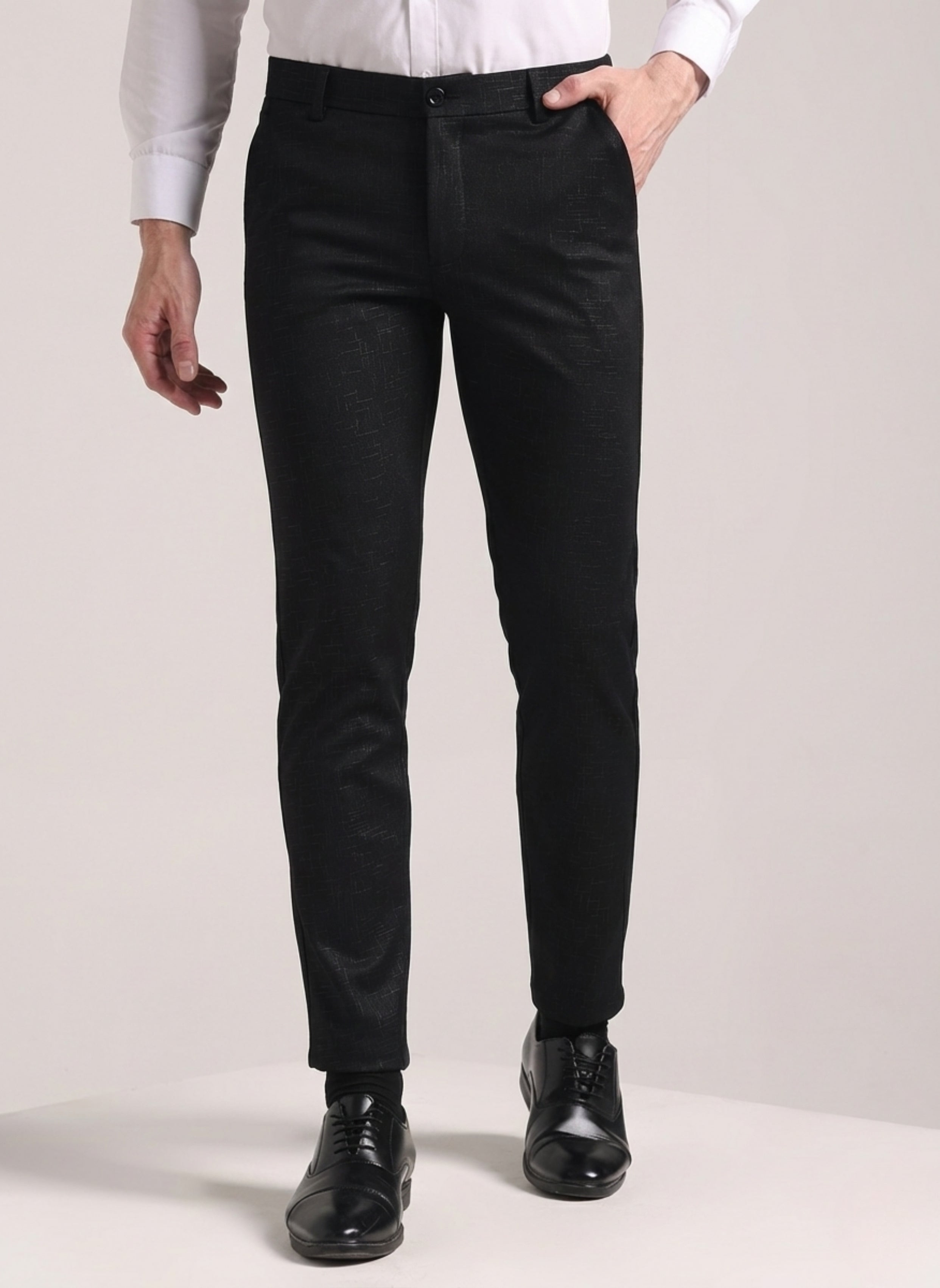 Men's Black Soft Lycra Trouser