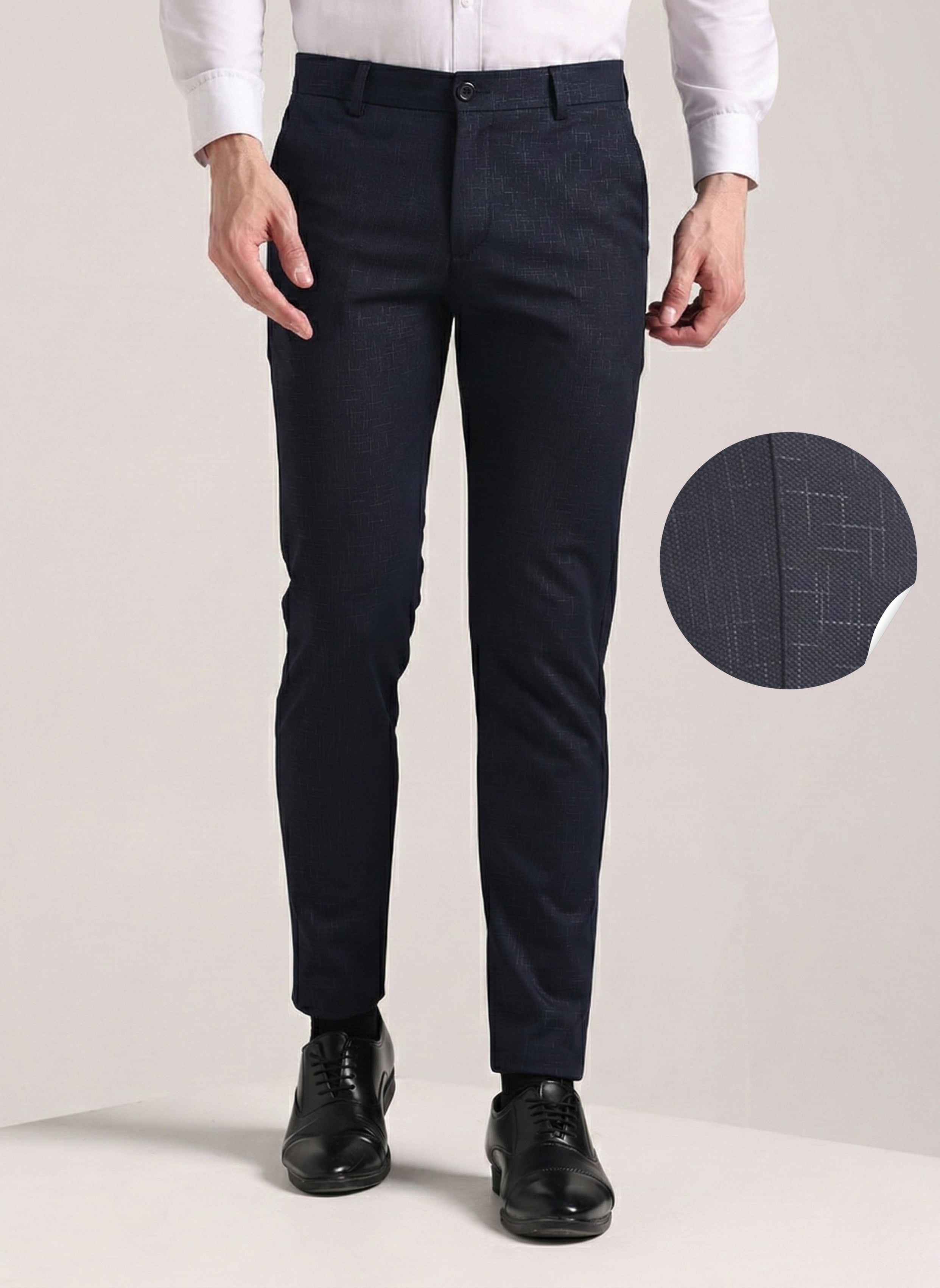 Men's Steel Blue Soft Lycra Trouser