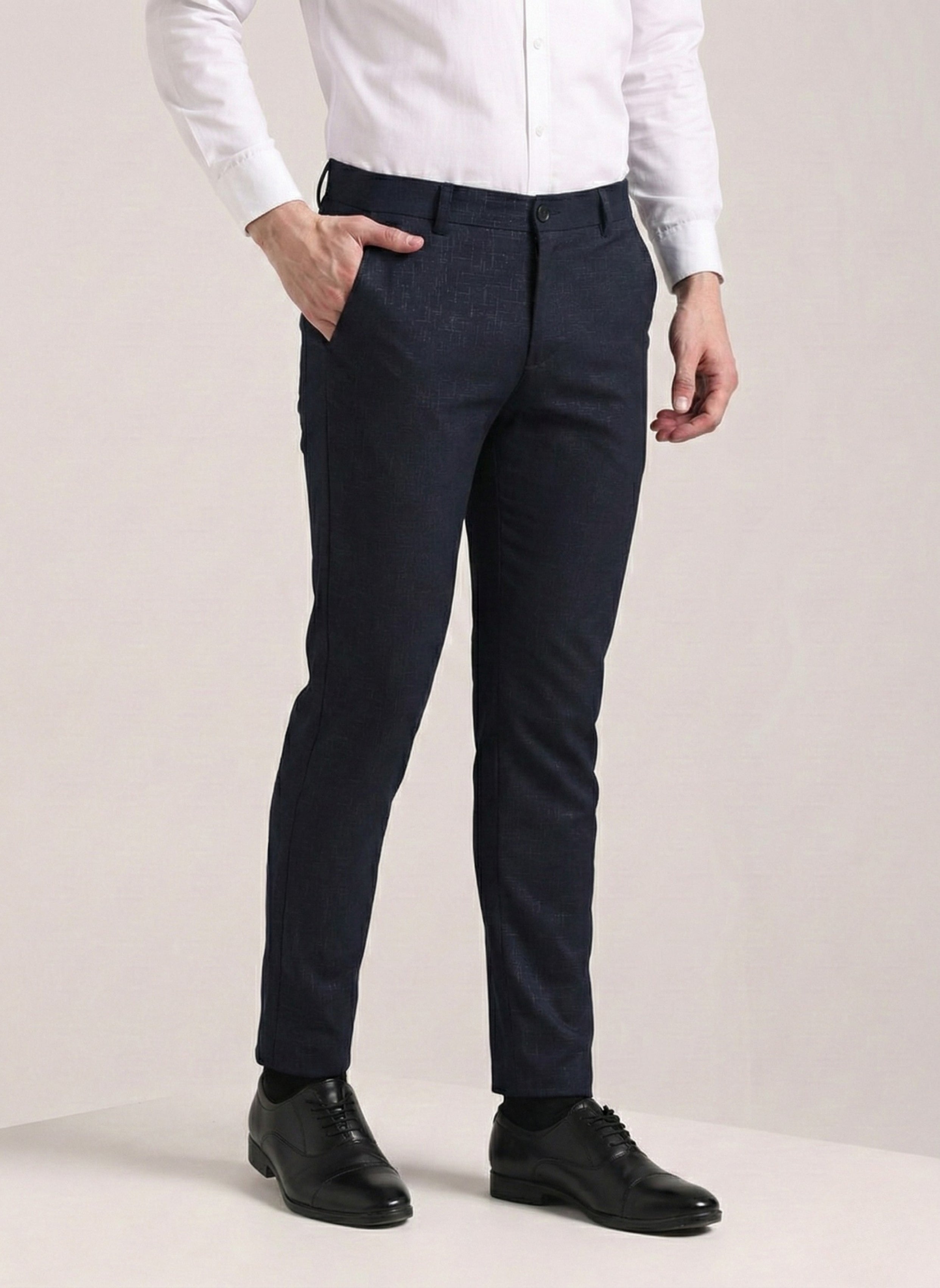 Men's Steel Blue Soft Lycra Trouser