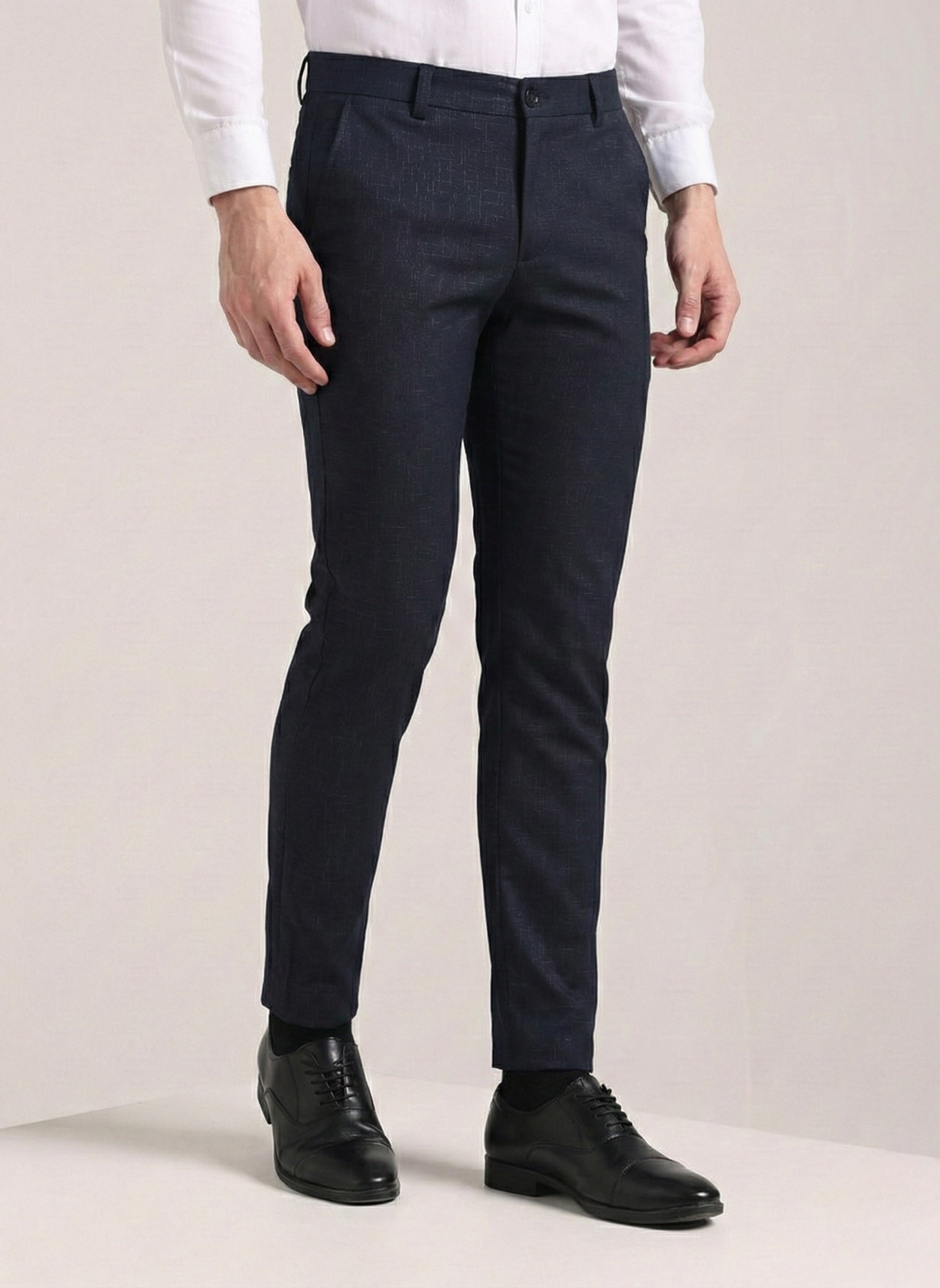 Men's Steel Blue Soft Lycra Trouser