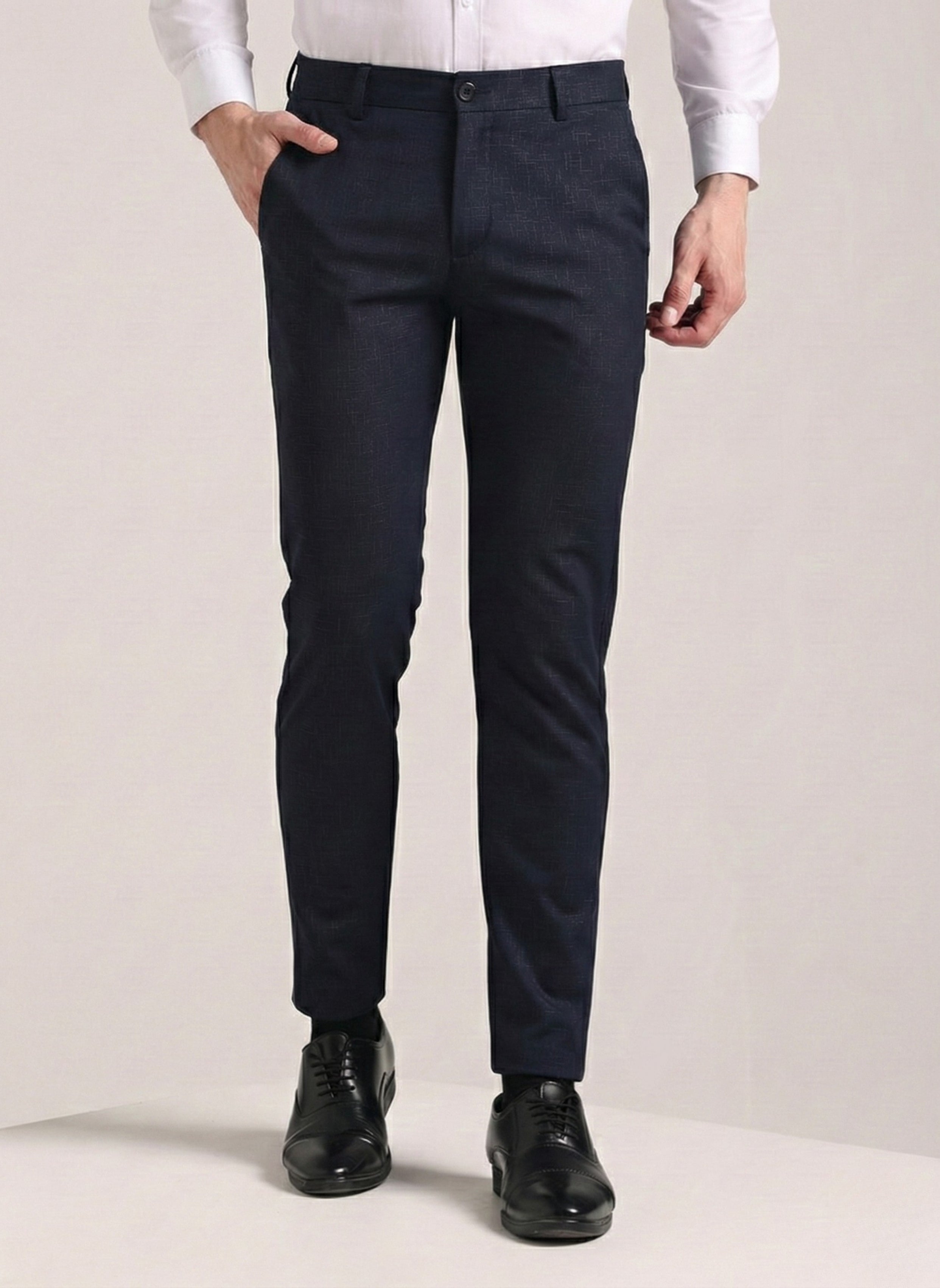 Men's Steel Blue Soft Lycra Trouser