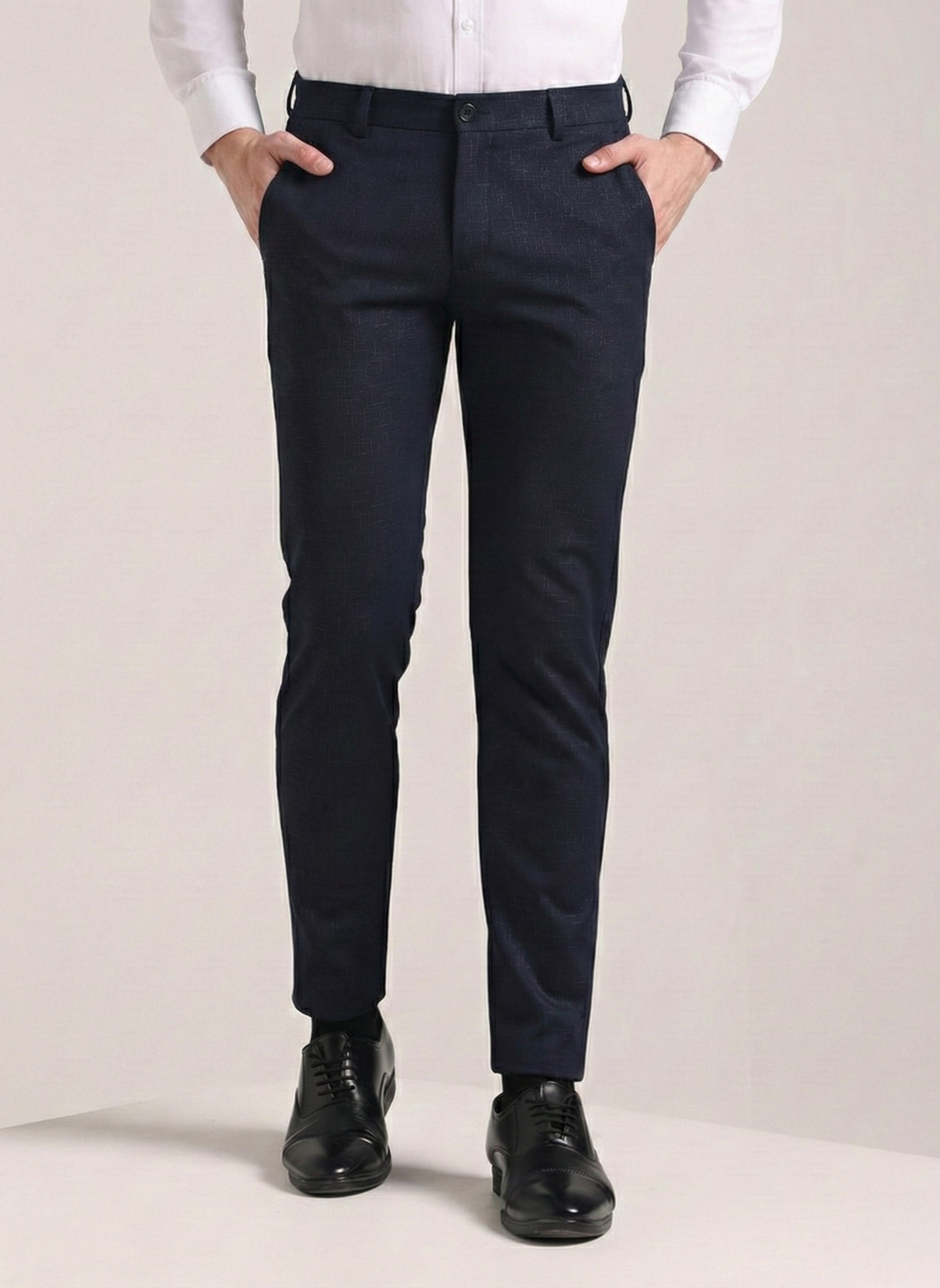 Men's Steel Blue Soft Lycra Trouser