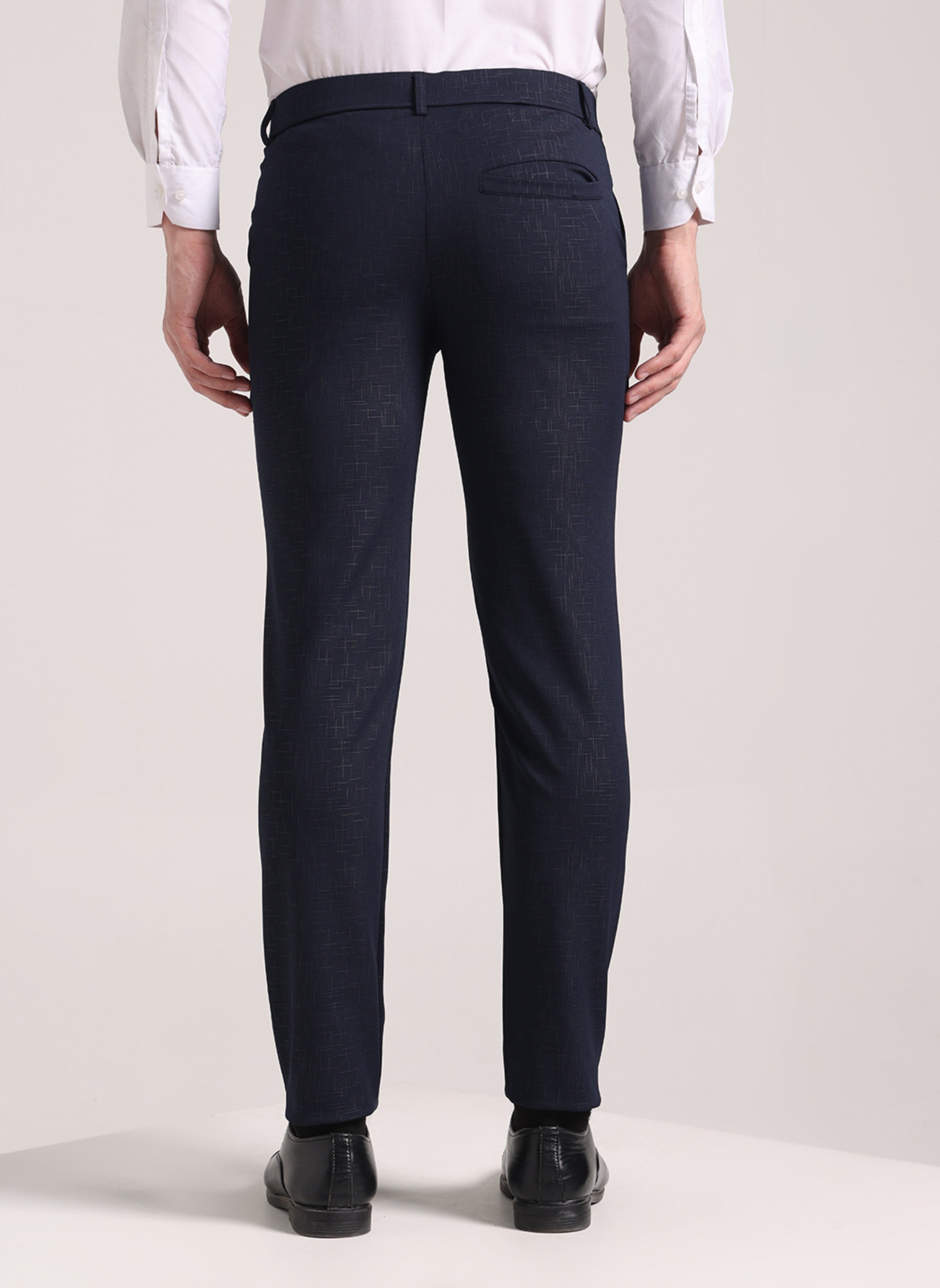 Men's Steel Blue Soft Lycra Trouser