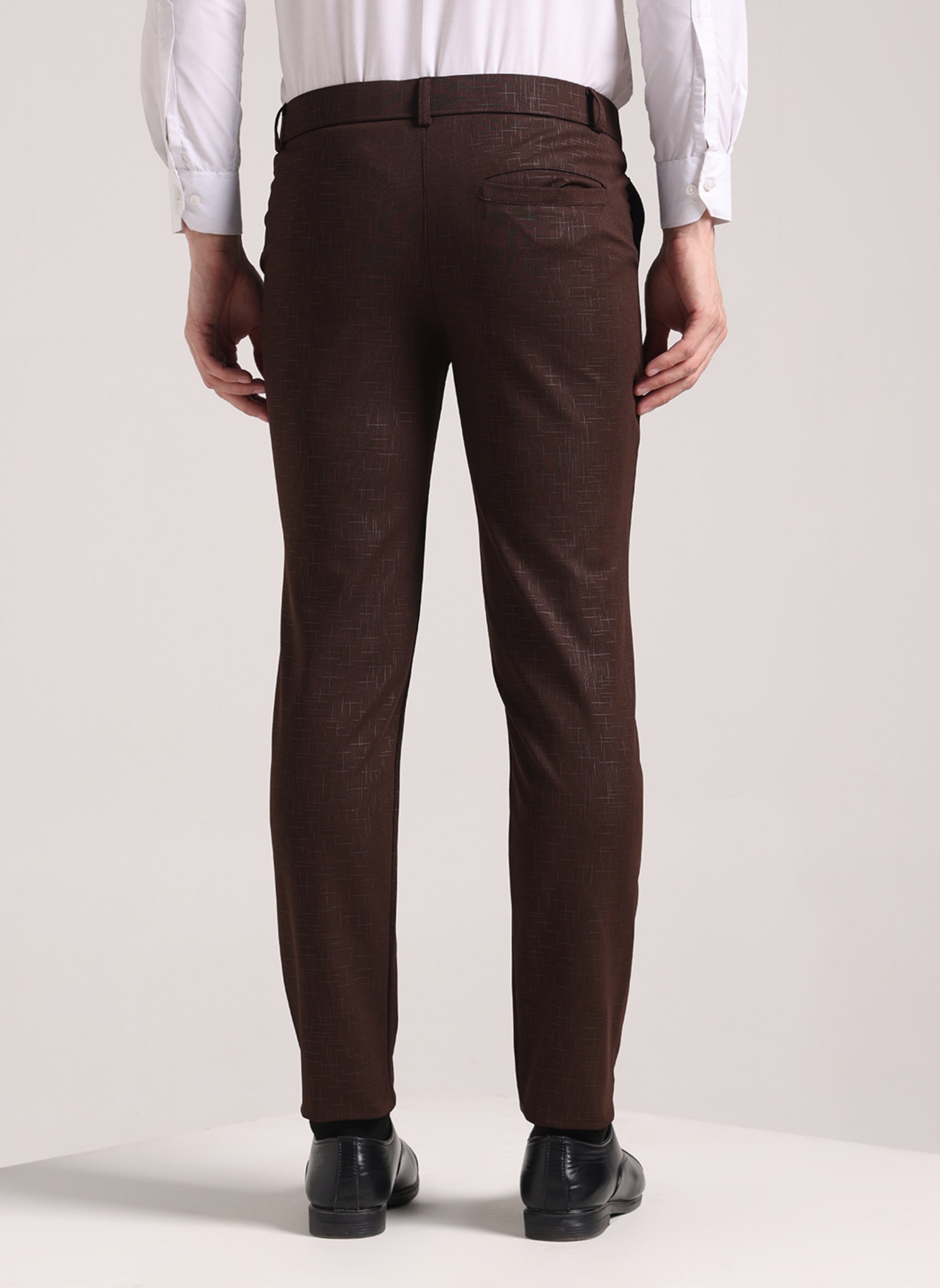 Men's Brown Soft Lycra Trouser