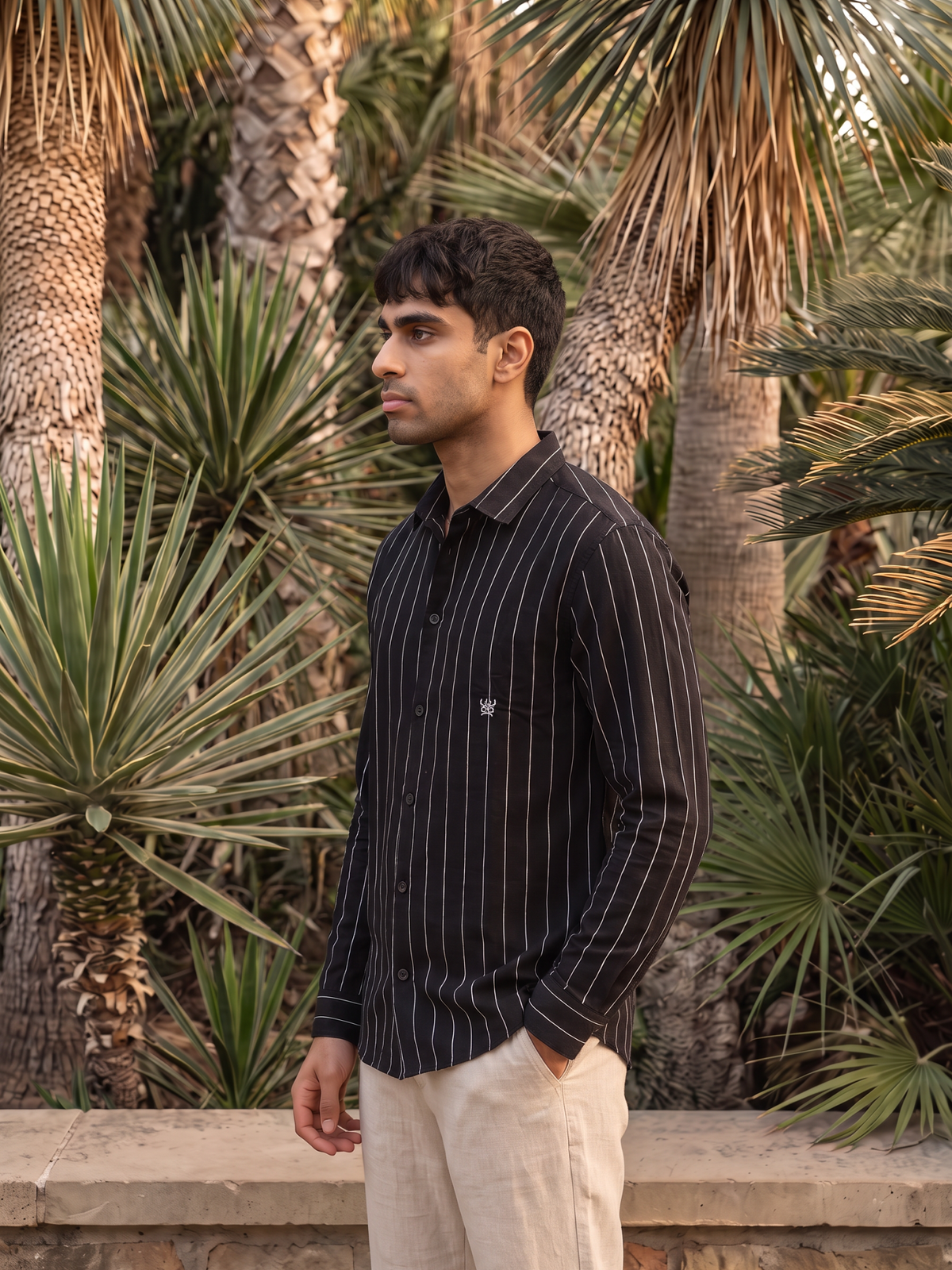 Men's Black Pinstripe Shirt