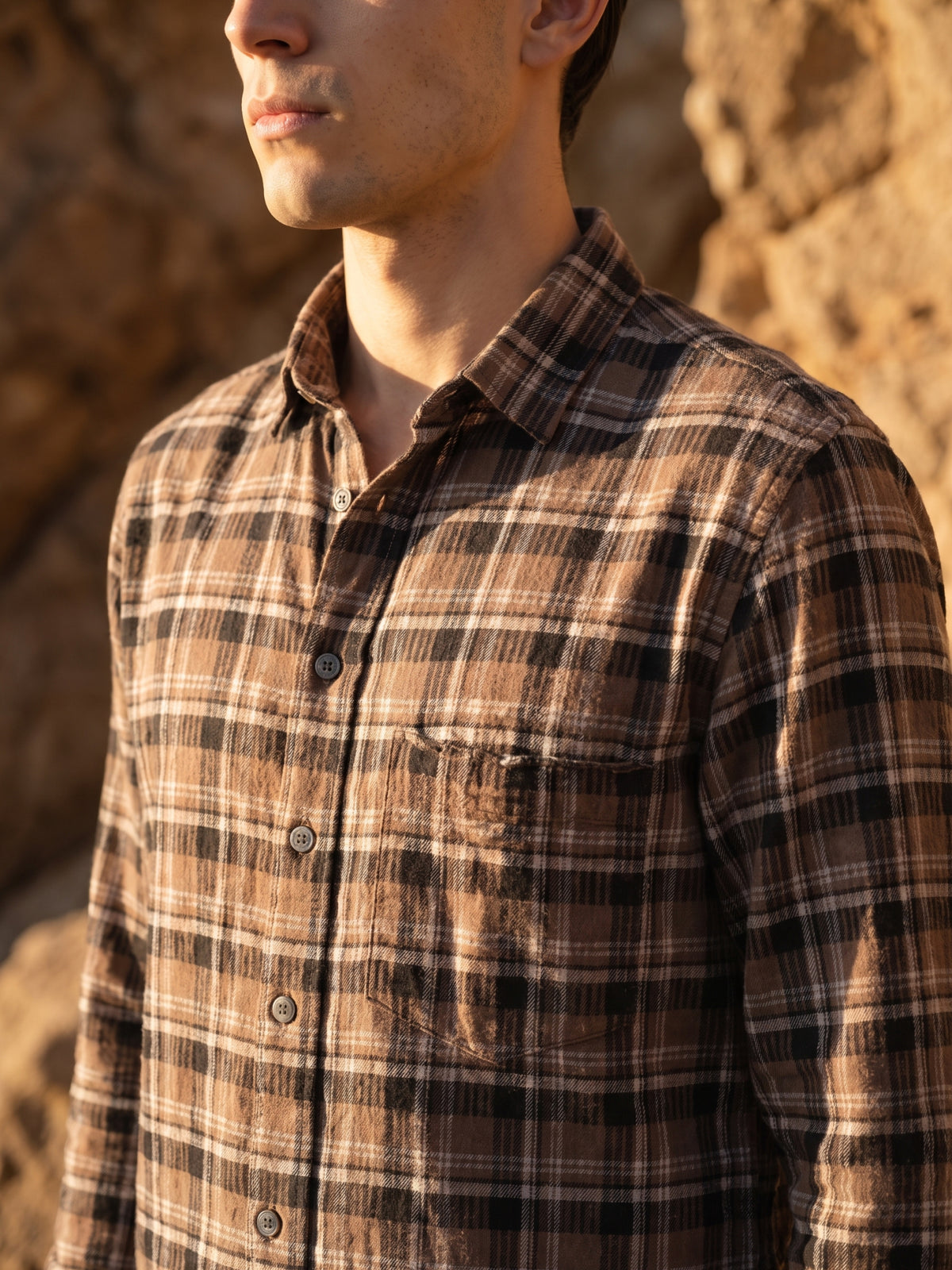 Men's Premium Brown Casual Flannel Shirt