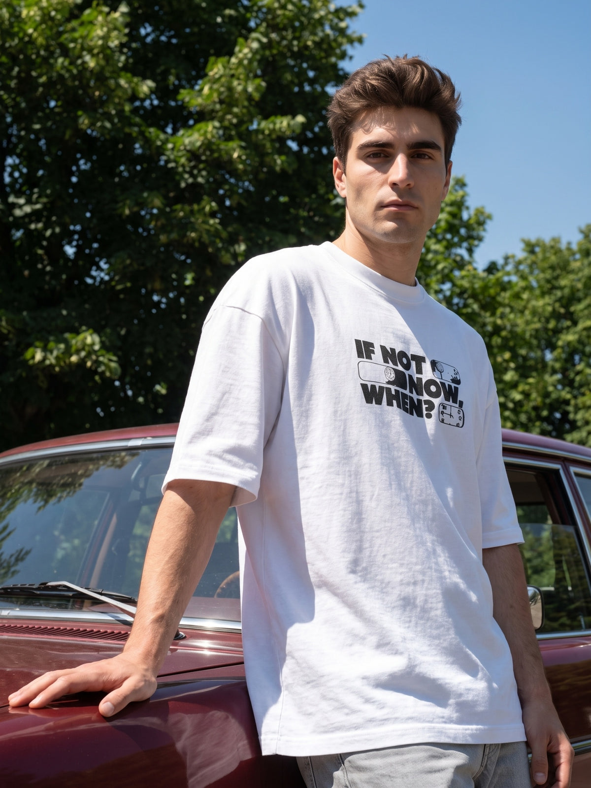 Men’s Graphic Oversized T-Shirt - White
