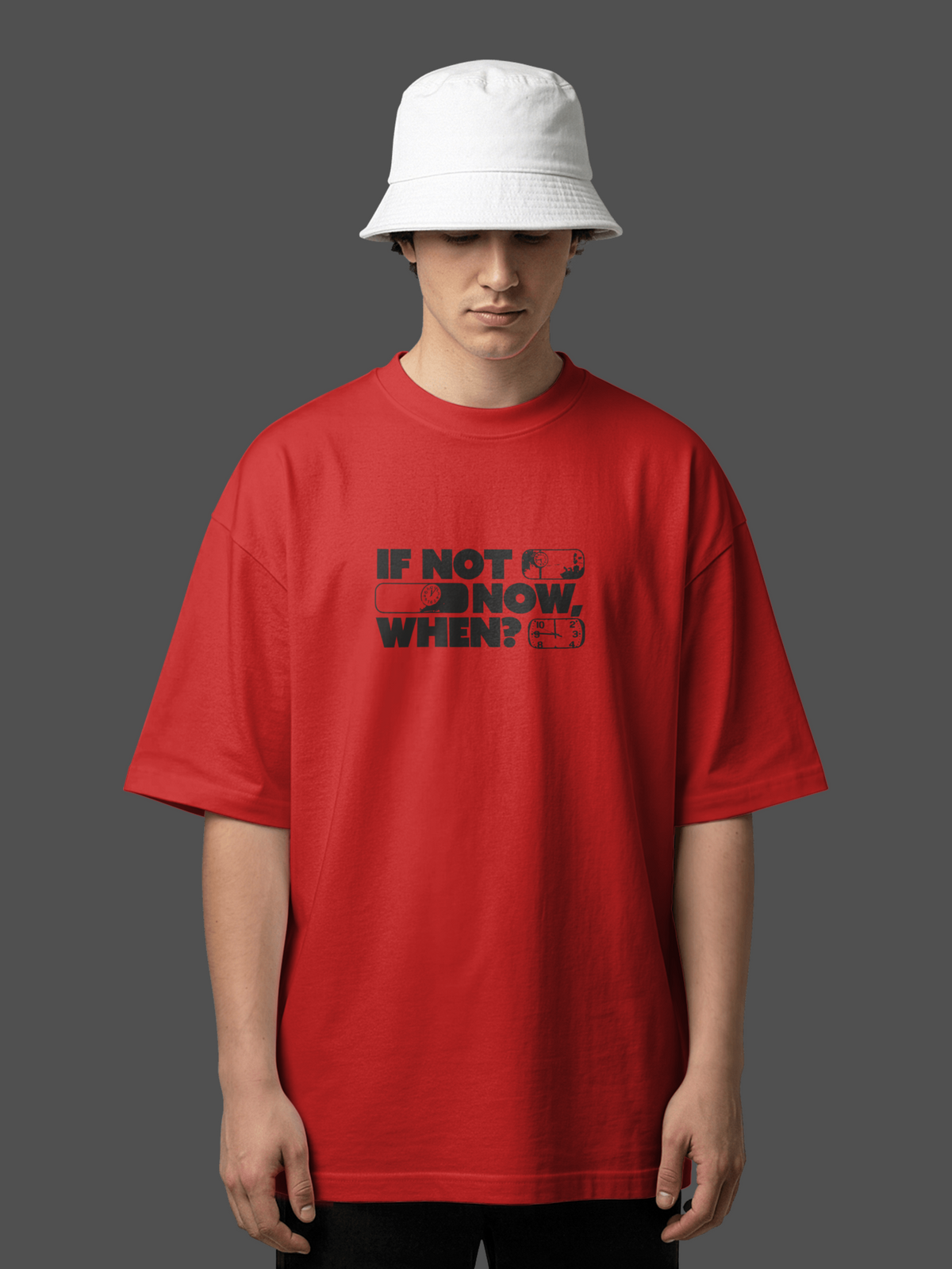 Men’s Graphic Oversized T-Shirt - Orange