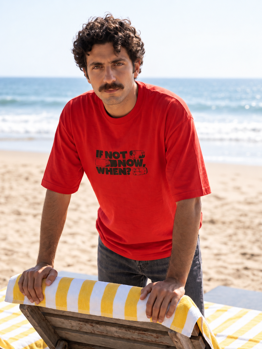 Men’s Graphic Oversized T-Shirt - Orange