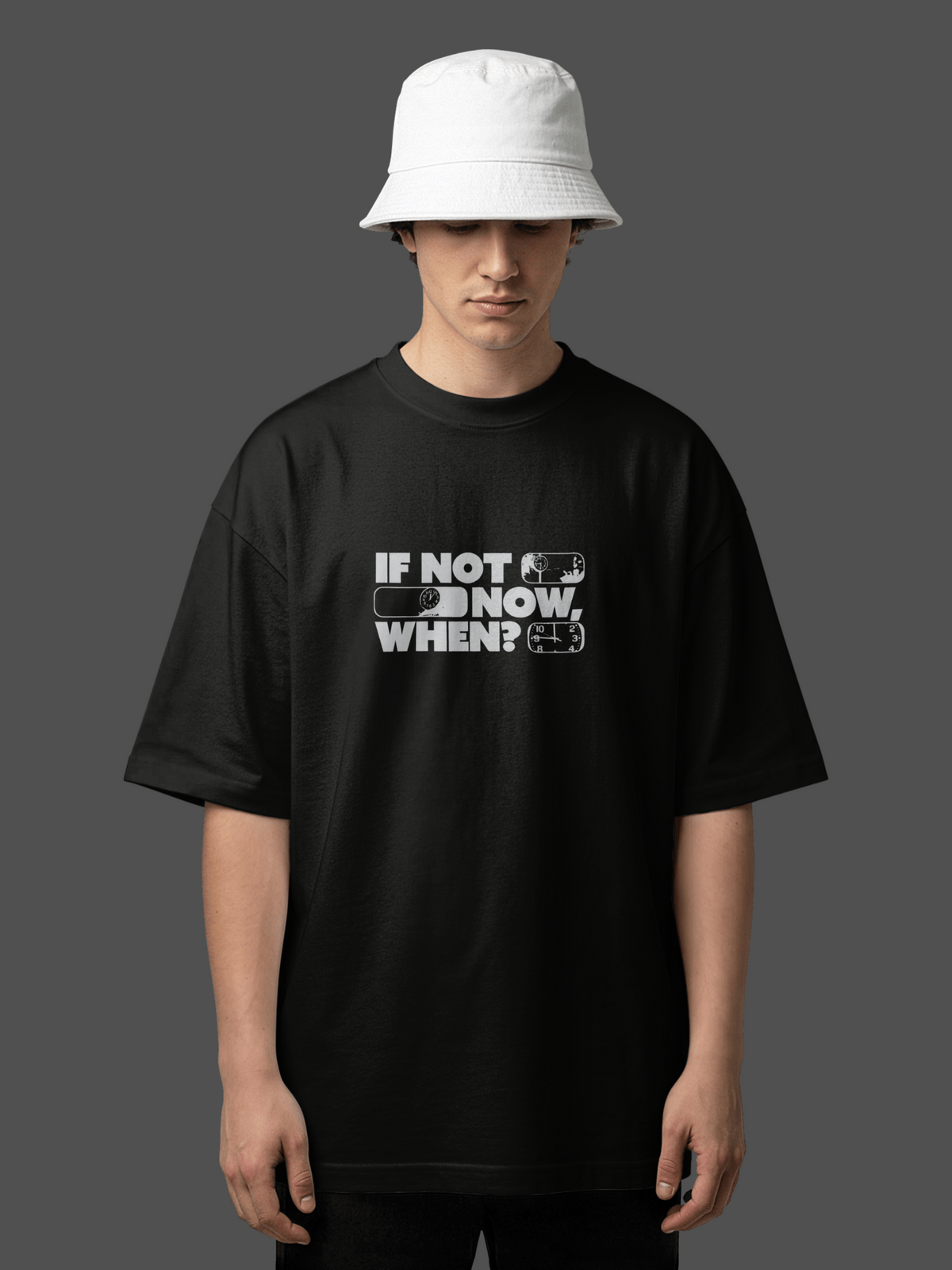 Men’s Graphic Oversized T-Shirt -Black