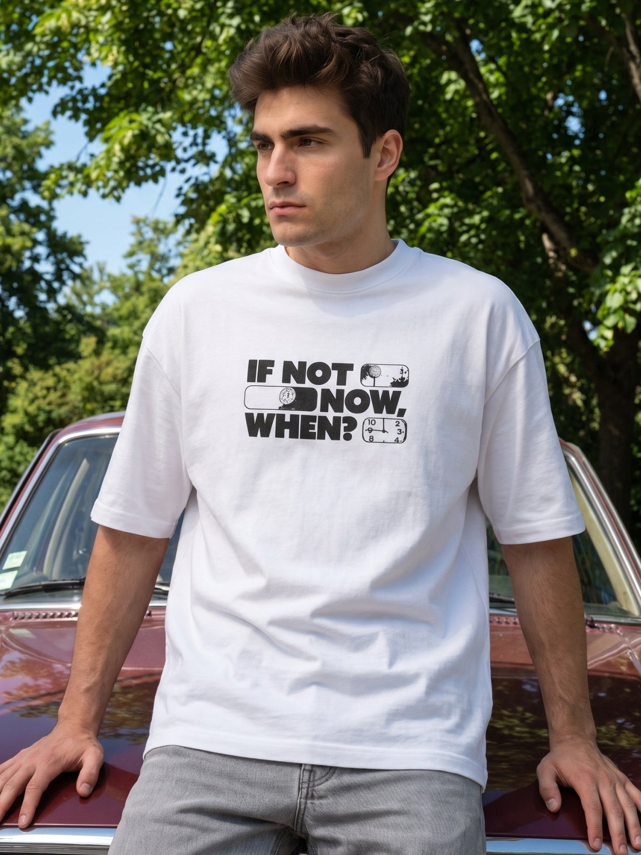 Men’s Graphic Oversized T-Shirt - White
