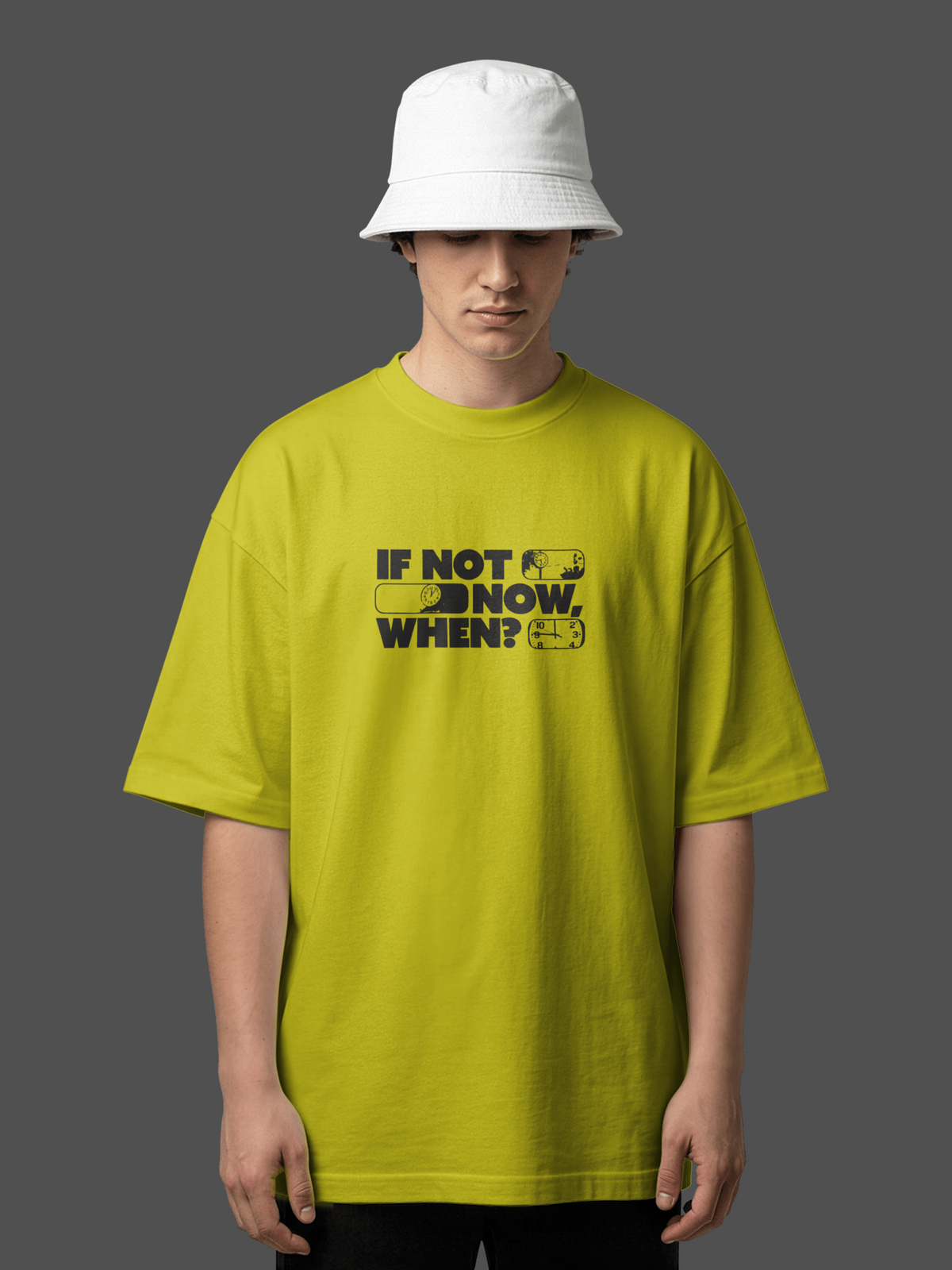 Men’s Graphic Oversized T-Shirt - Yellow