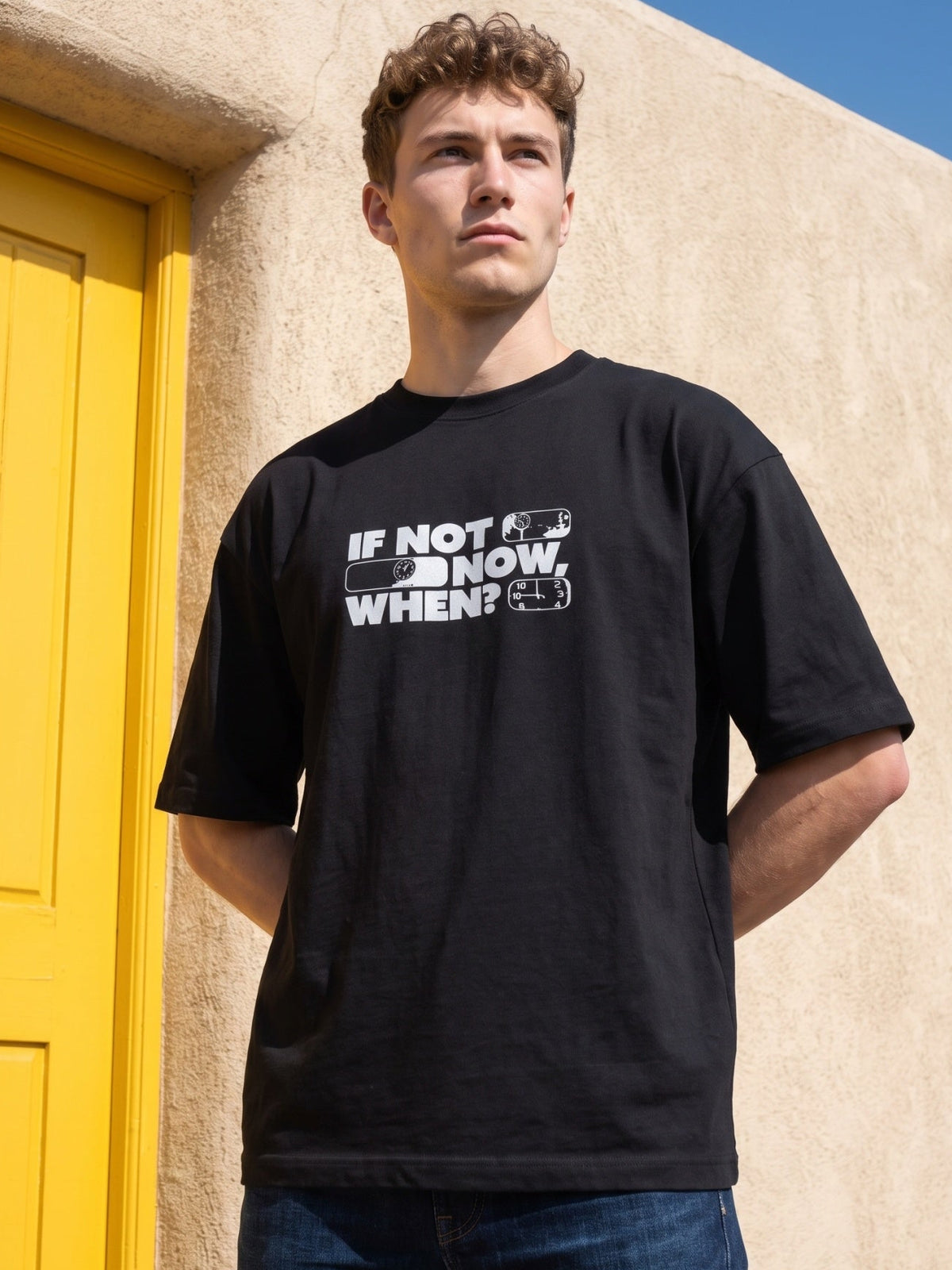 Men’s Graphic Oversized T-Shirt -Black