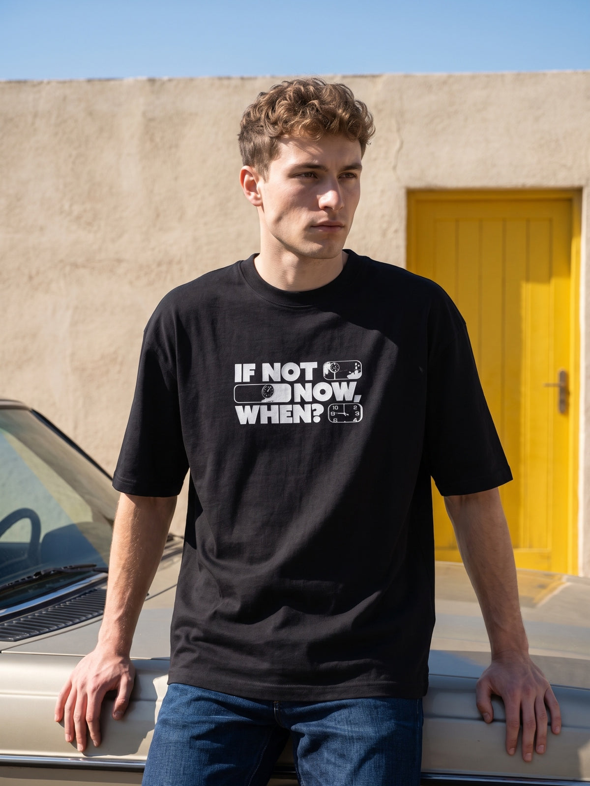 Men’s Graphic Oversized T-Shirt -Black