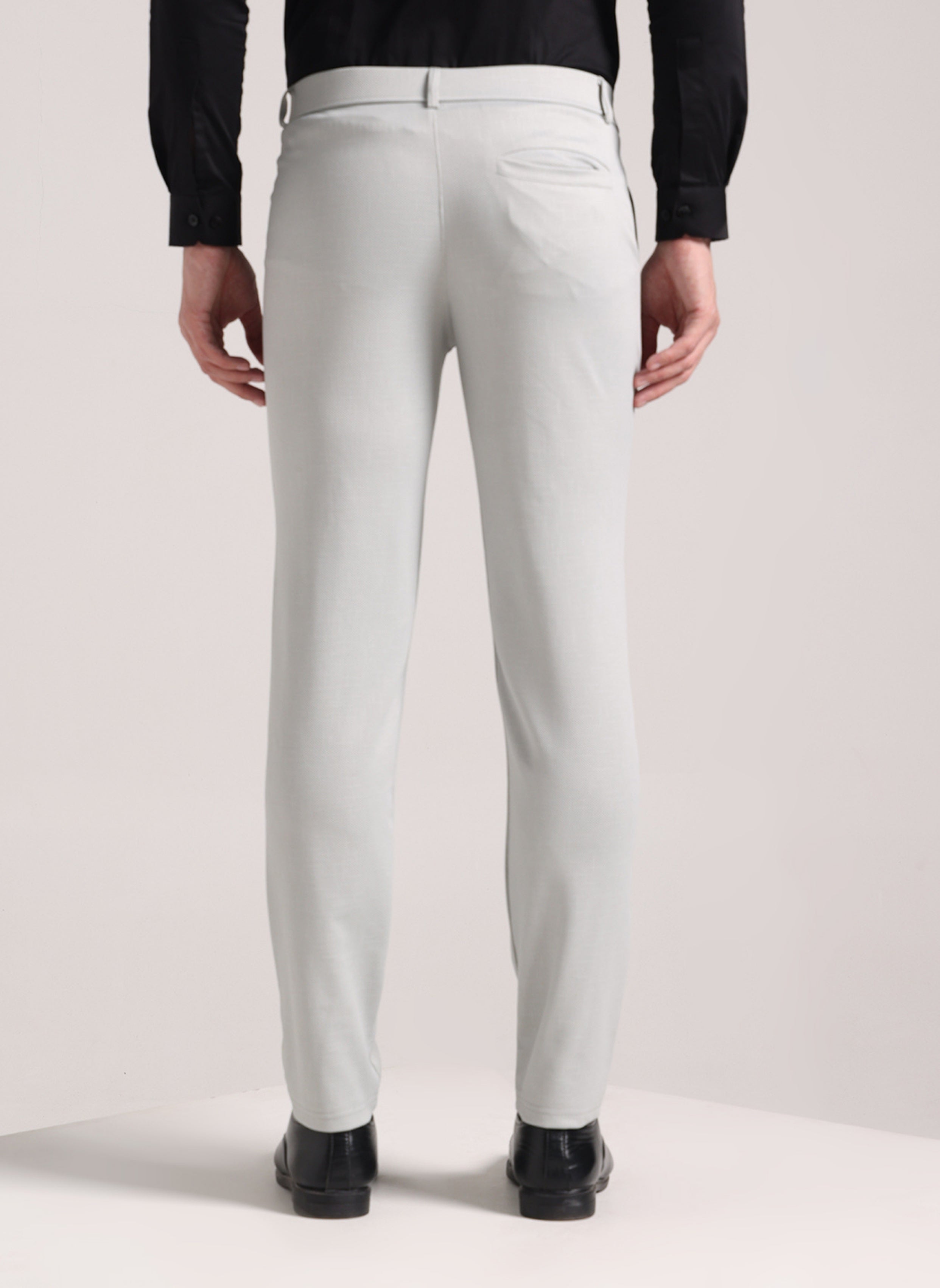 Men's Pale Grey Soft Lycra Trouser