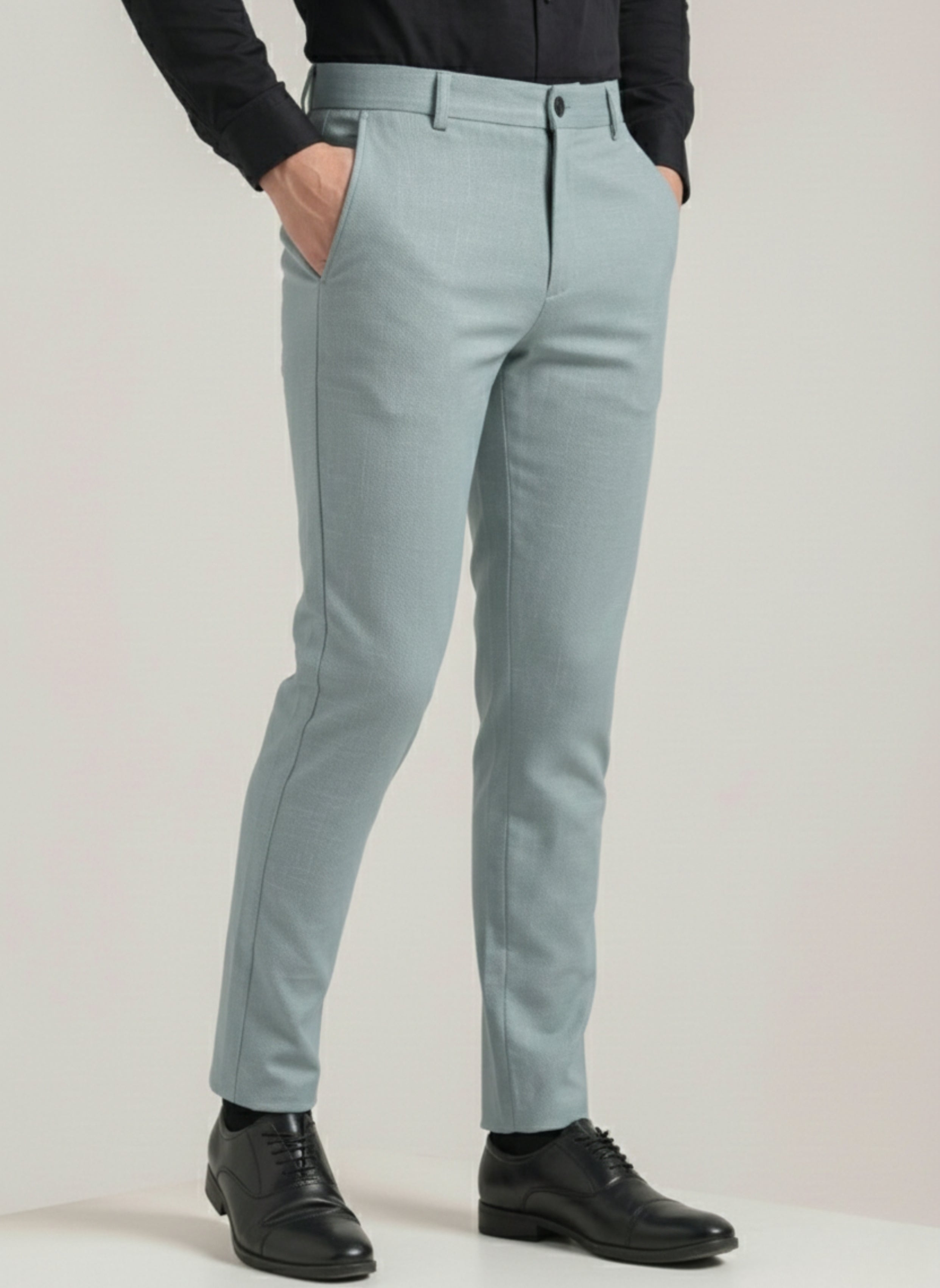 Men's Light Green Soft Lycra Trouser