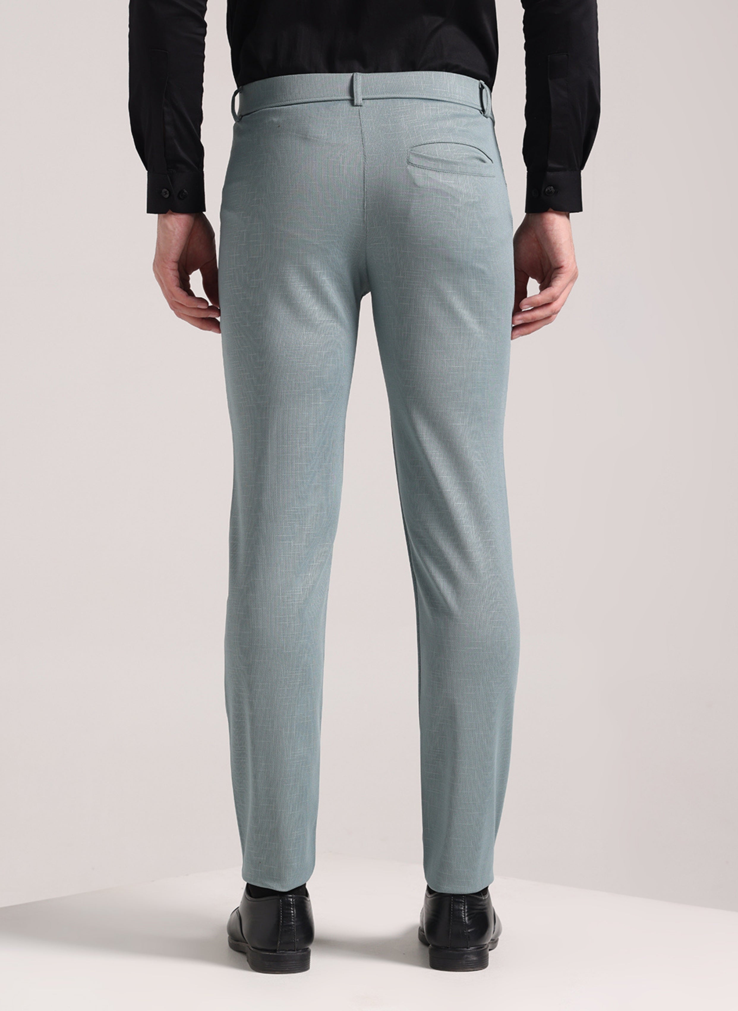 Men's Light Green Soft Lycra Trouser