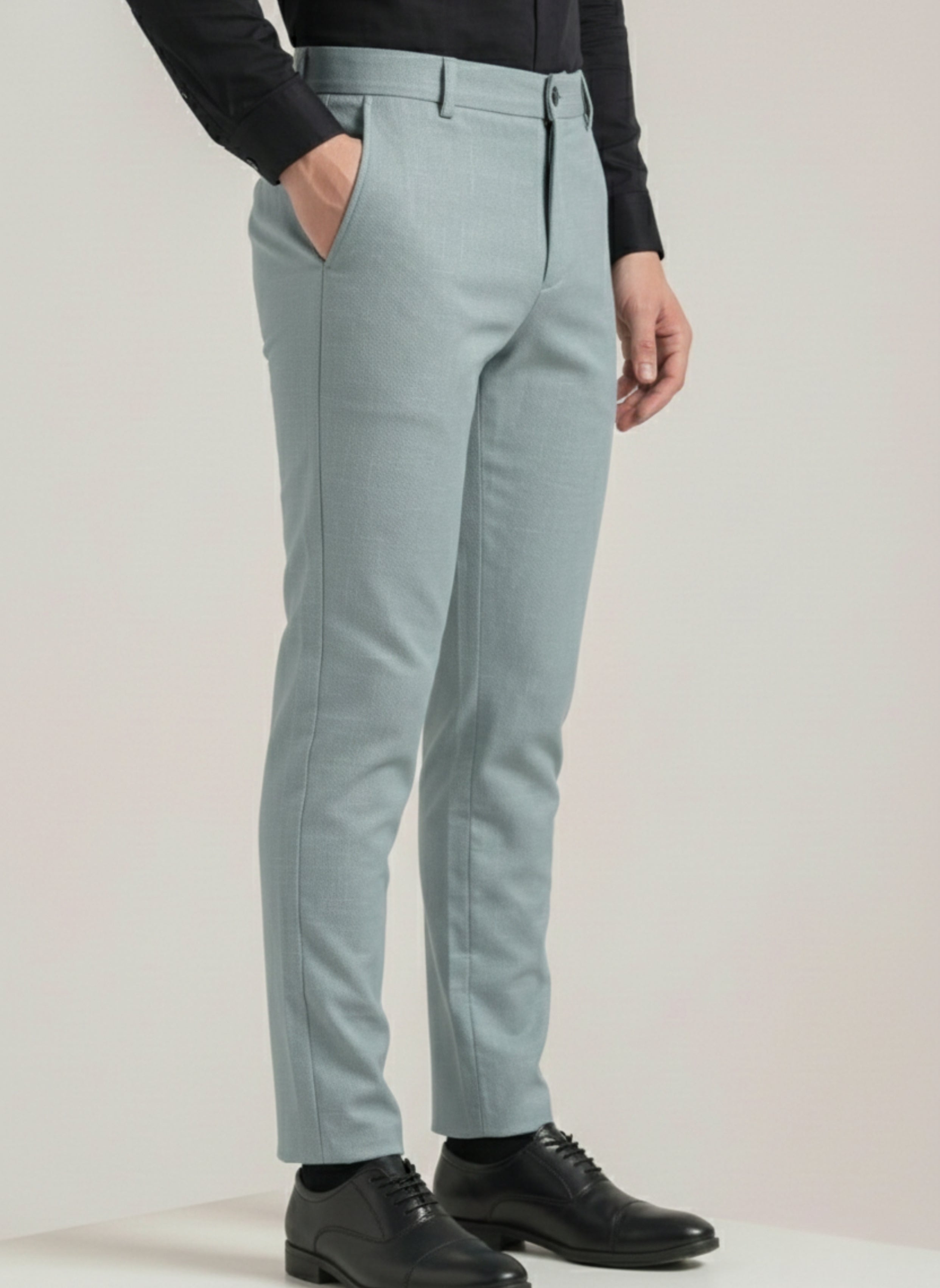 Men's Light Green Soft Lycra Trouser