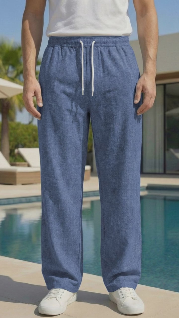 Men’s Steel Blue Premium Lycra Stretch Leisure Trousers