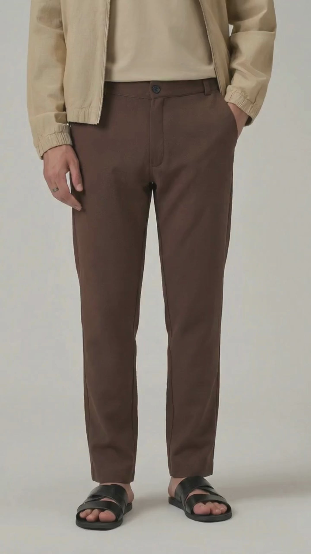 Men's Brown Checks Soft Lycra Trousers