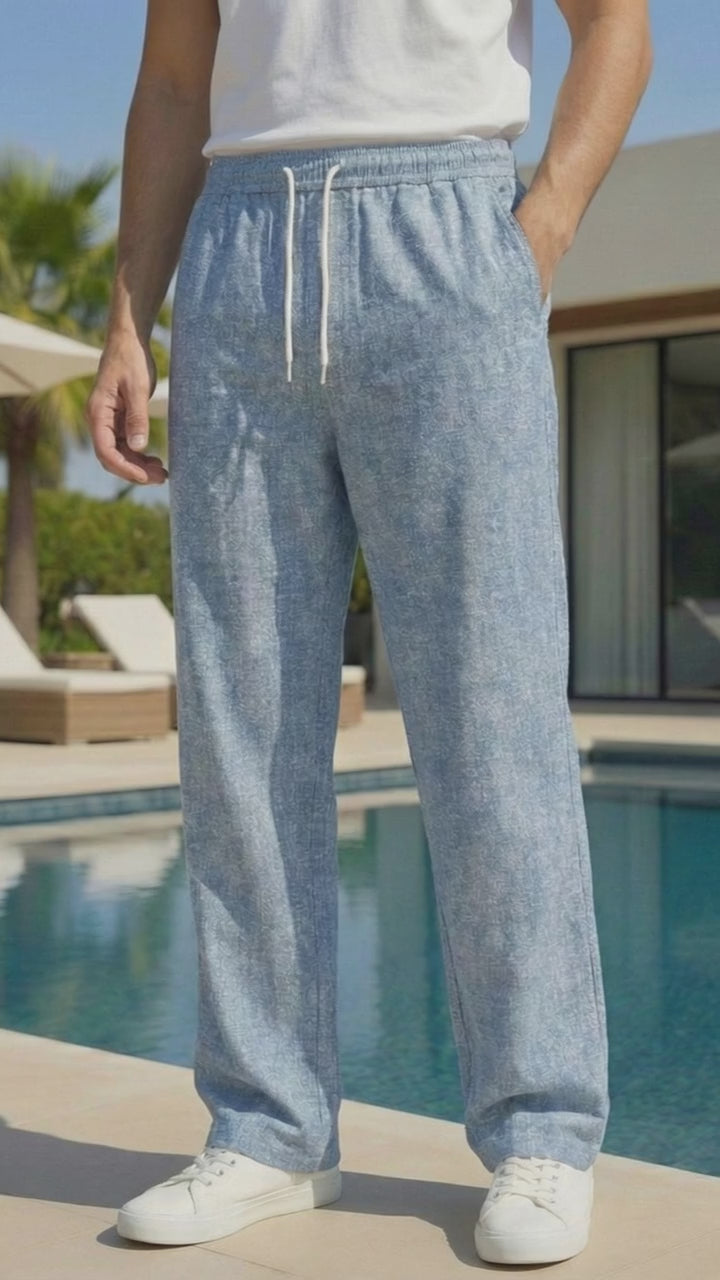 Men’s Sky Blue Premium Lycra Stretch Leisure Trousers