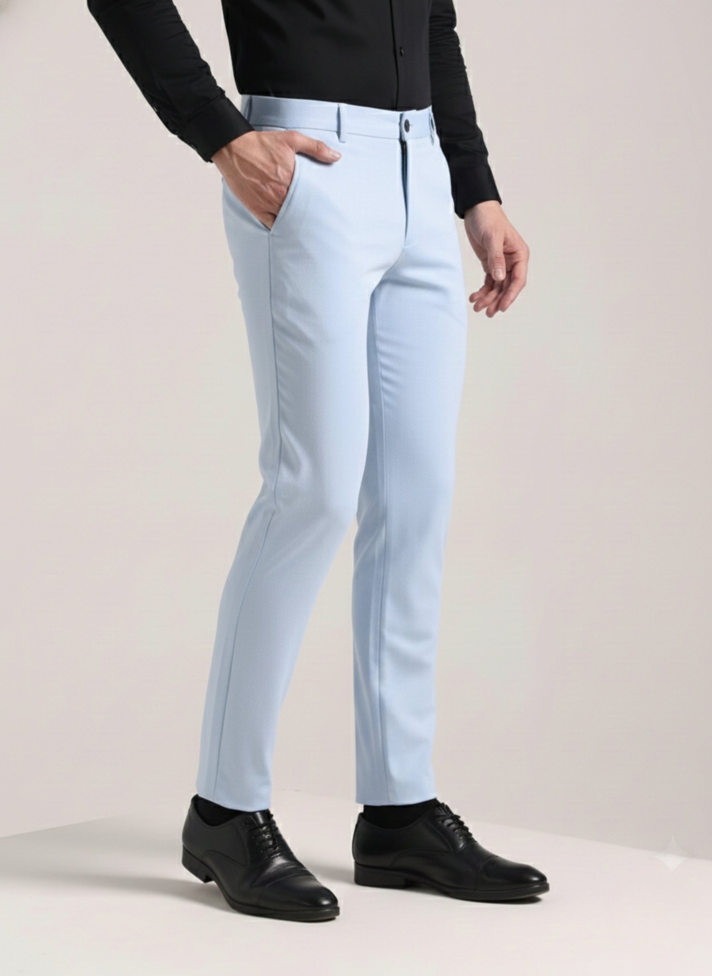 Men's Paceful Blue Soft Lycra Trouser