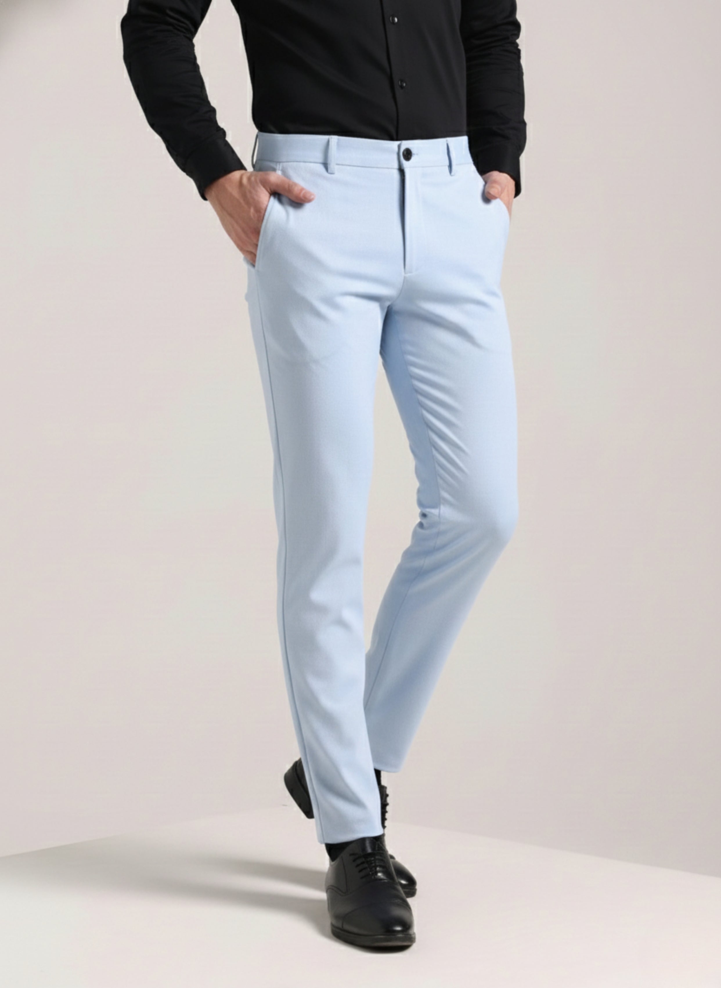 Men's Paceful Blue Soft Lycra Trouser