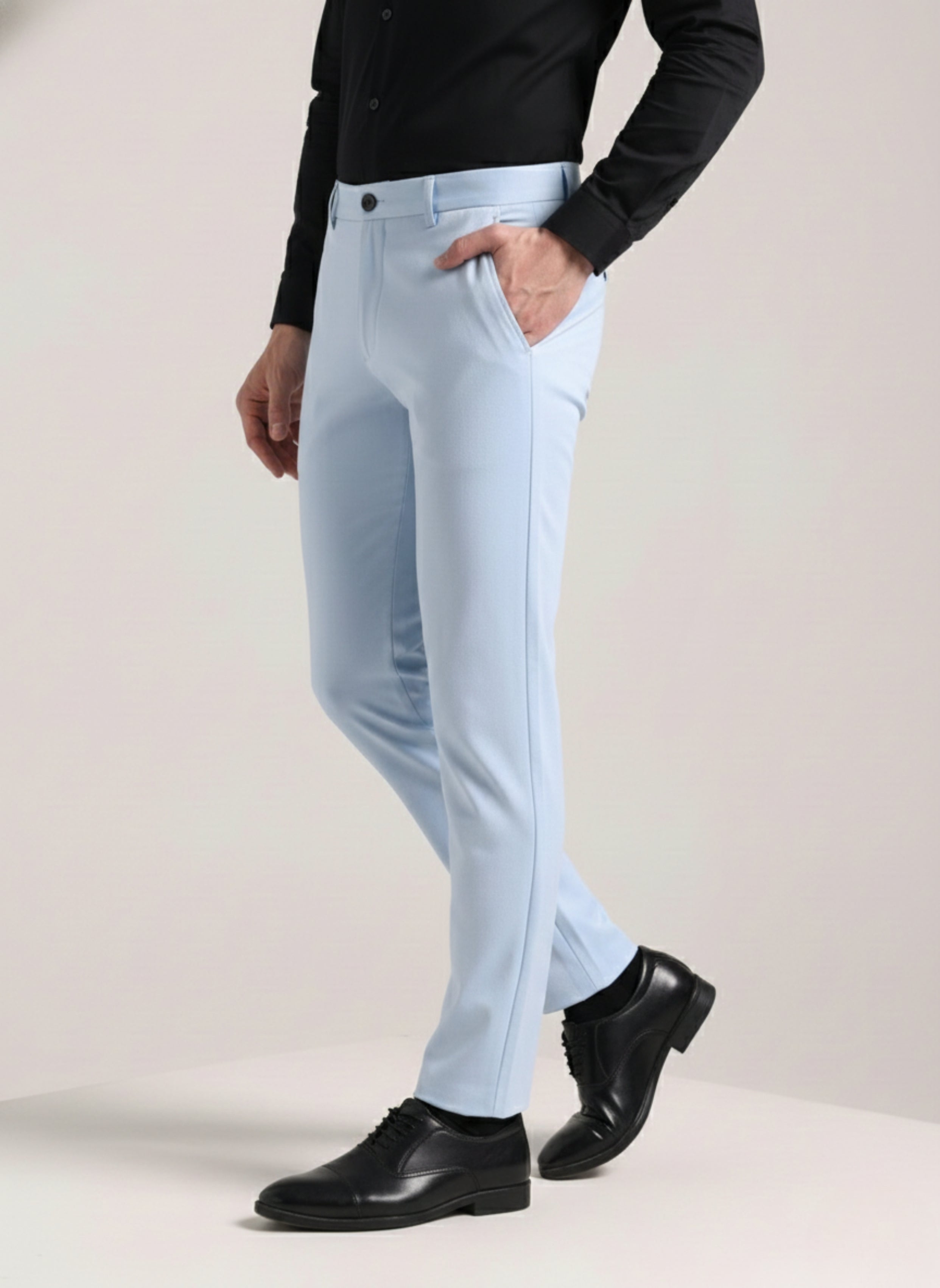 Men's Paceful Blue Soft Lycra Trouser