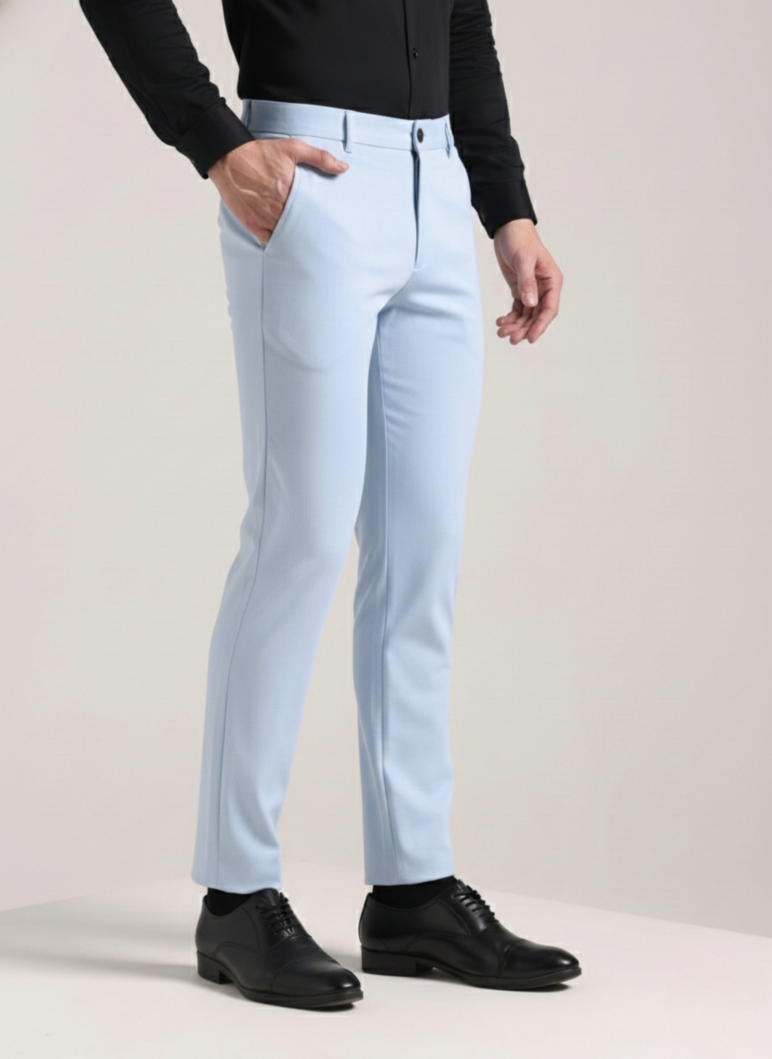 Men's Paceful Blue Soft Lycra Trouser