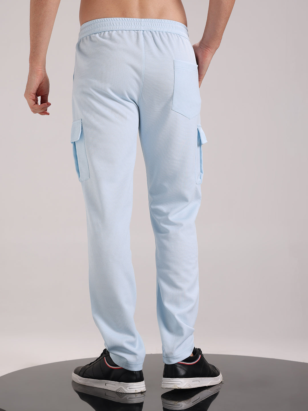 Men's Mist Blue Outer Mesh Cargo Track Pants
