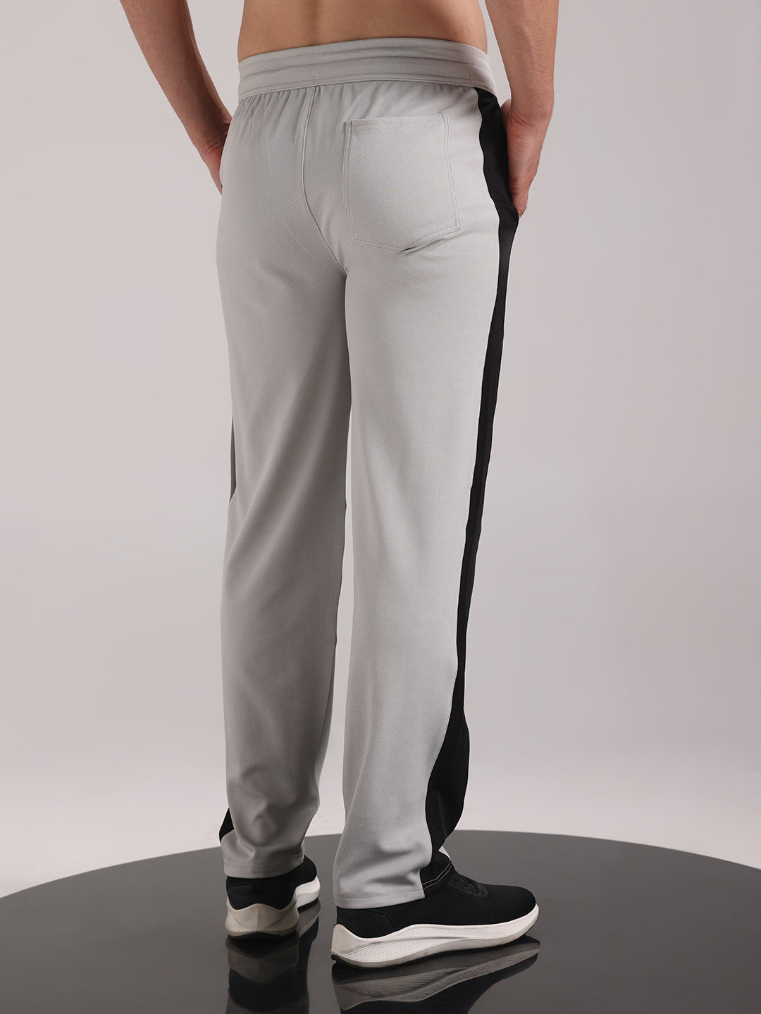 Men's Pale Grey Contrast Side Split Tape Track Pants