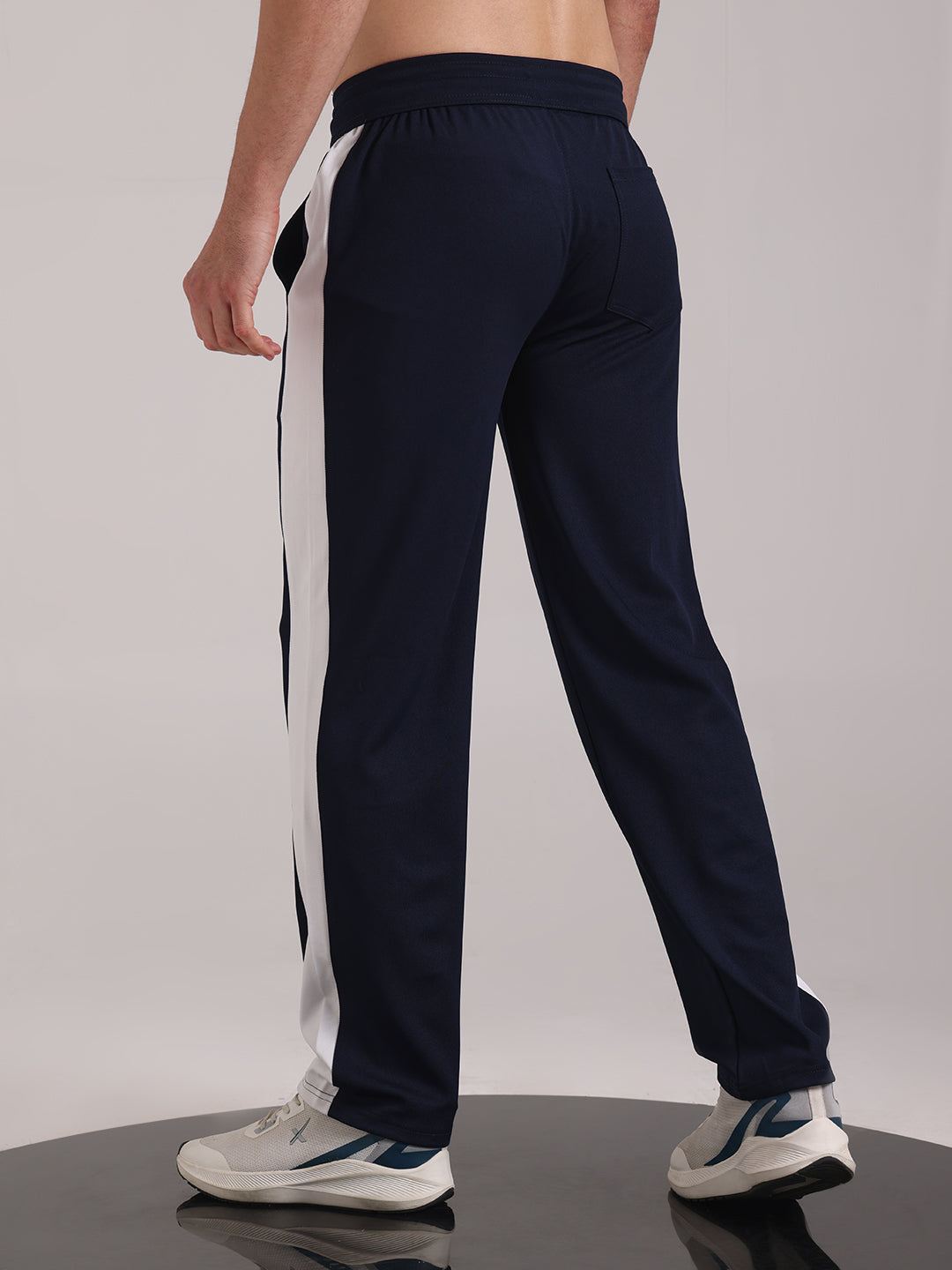 Men's Steel Blue Contrast Side Split Tape Track Pants